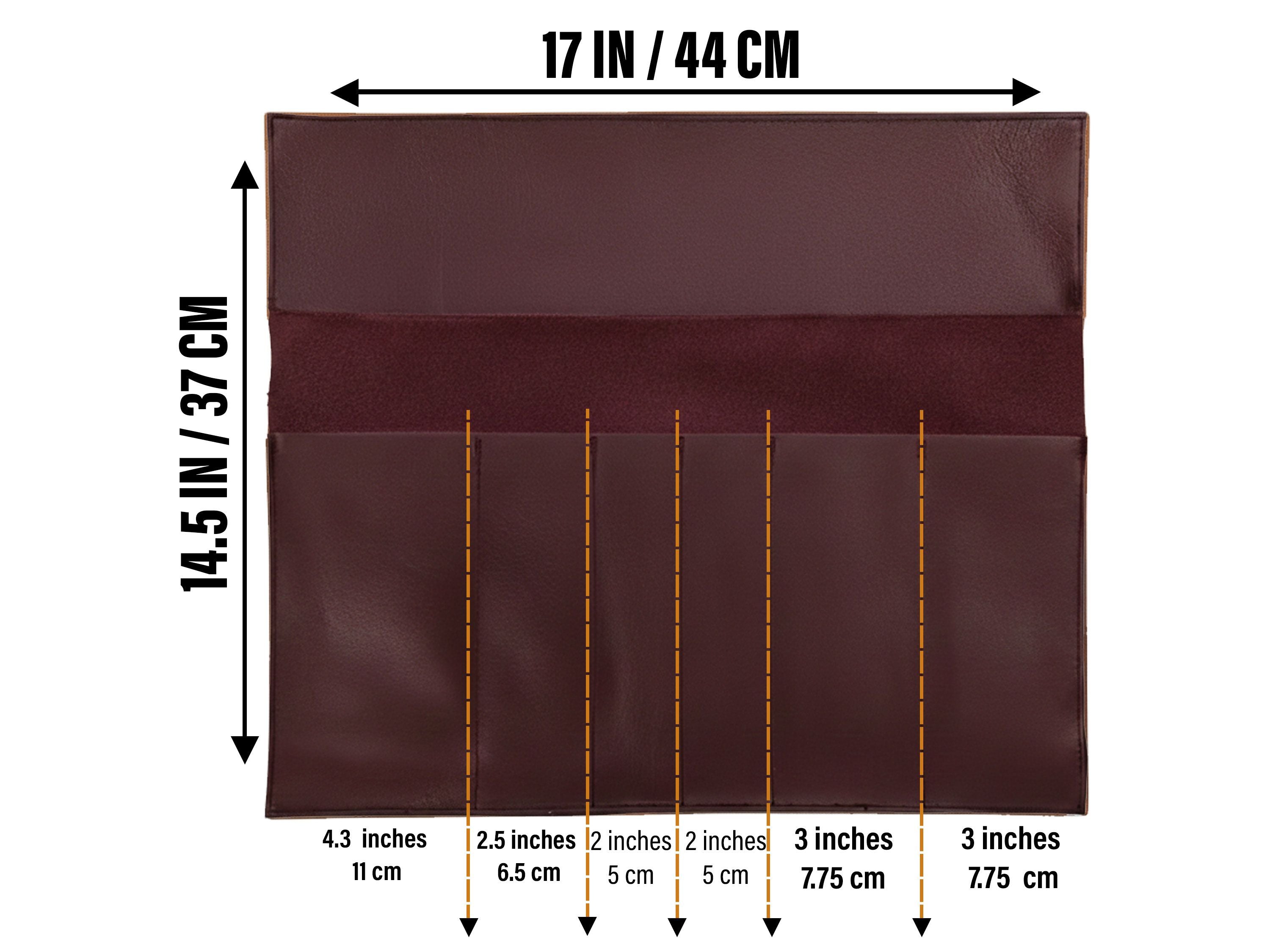 Burgundy Crocodile-Embossed Cowhide Leather Knife Roll – 6 Slot Chef Knife Bag