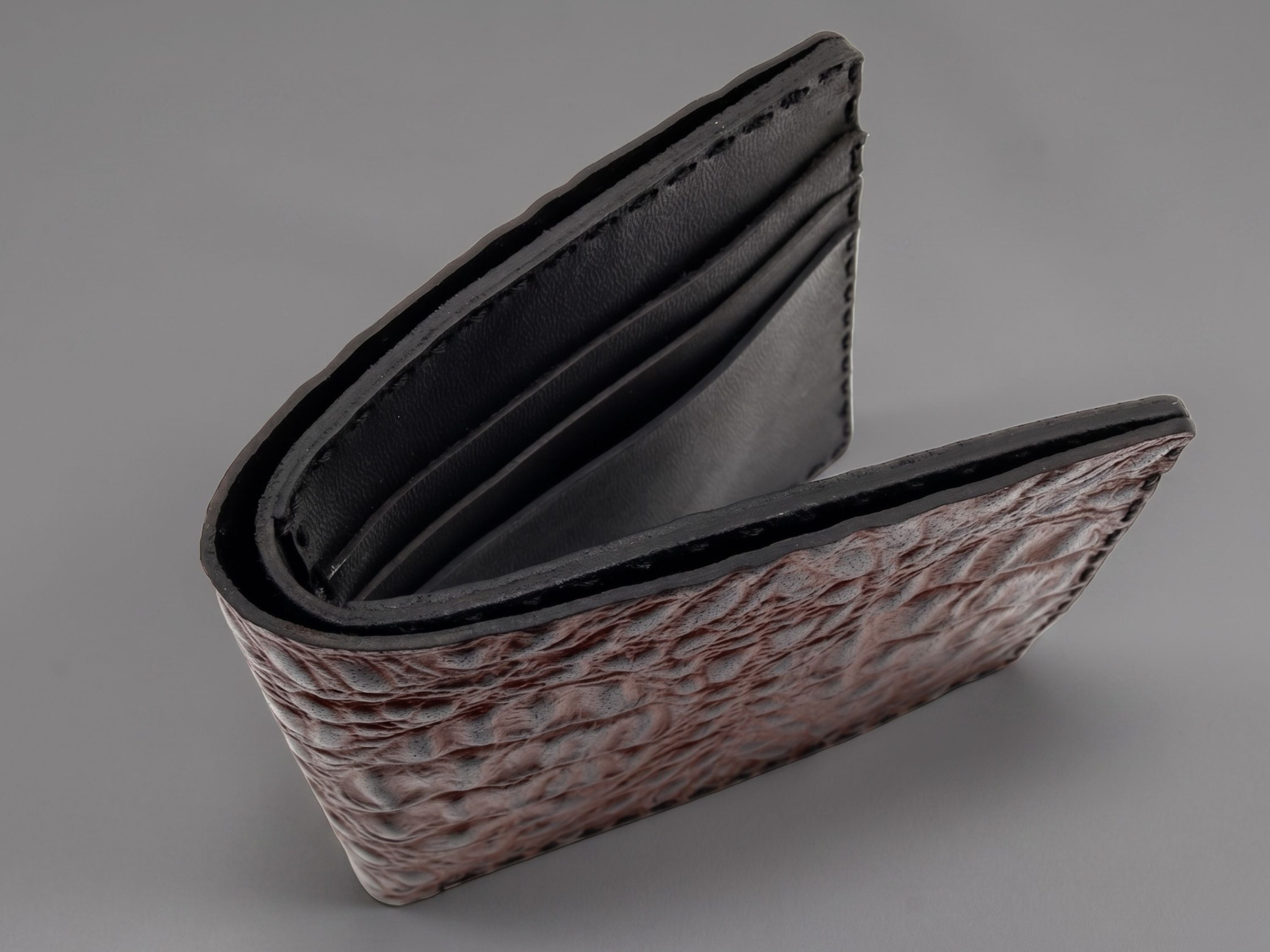 Engraved handmade crocodile leather wallet for men's teachers gift bifold slim card holder engraved wallets gifts for him