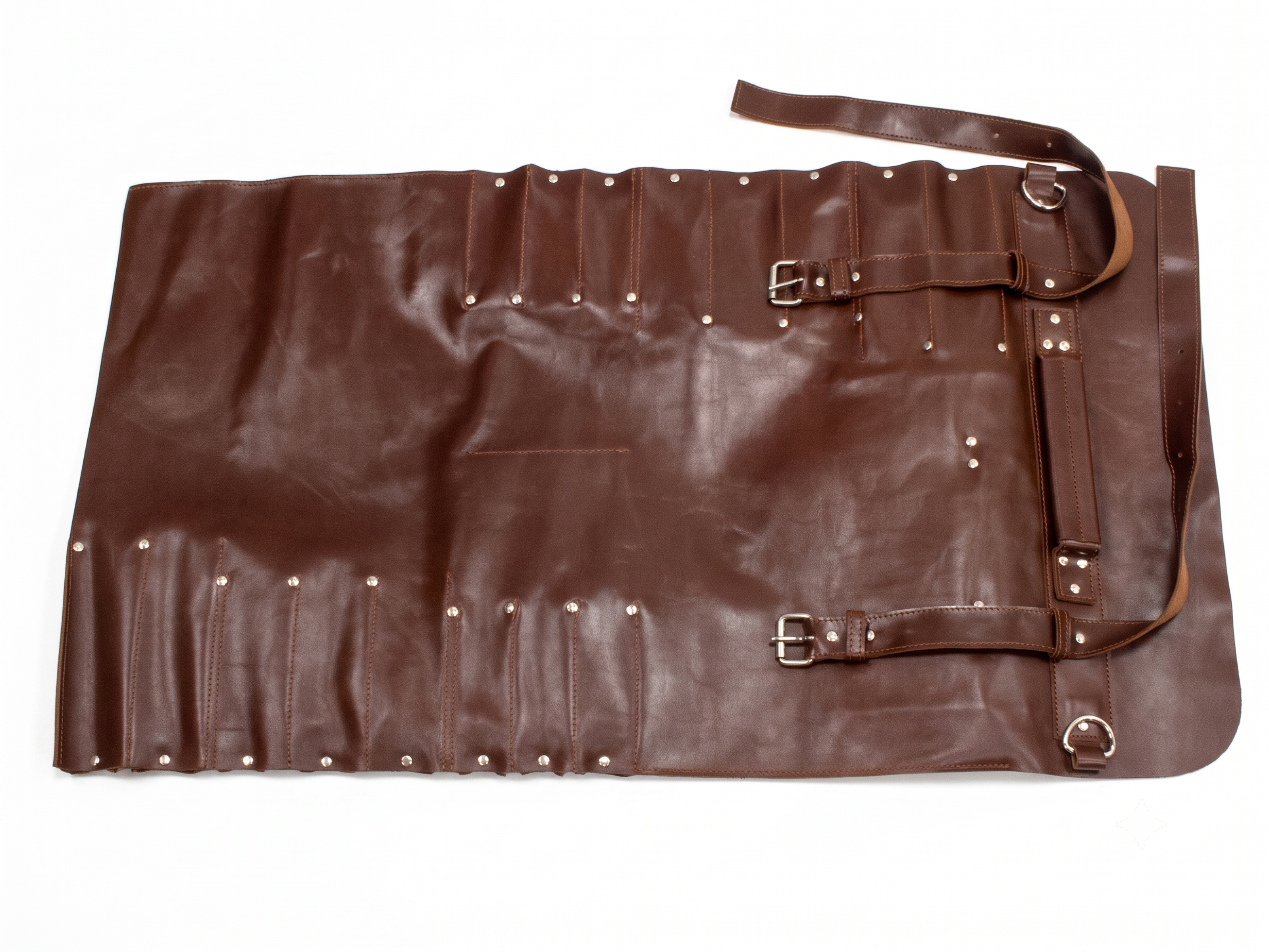 Premium Brown Leather Chef Roll – 16-Slot Knife Holder, Portable Cutlery Storage, Travel Kitchen Wrap Bag, Gift for Professional Chefs & Culinary Enthusiasts (Copy)