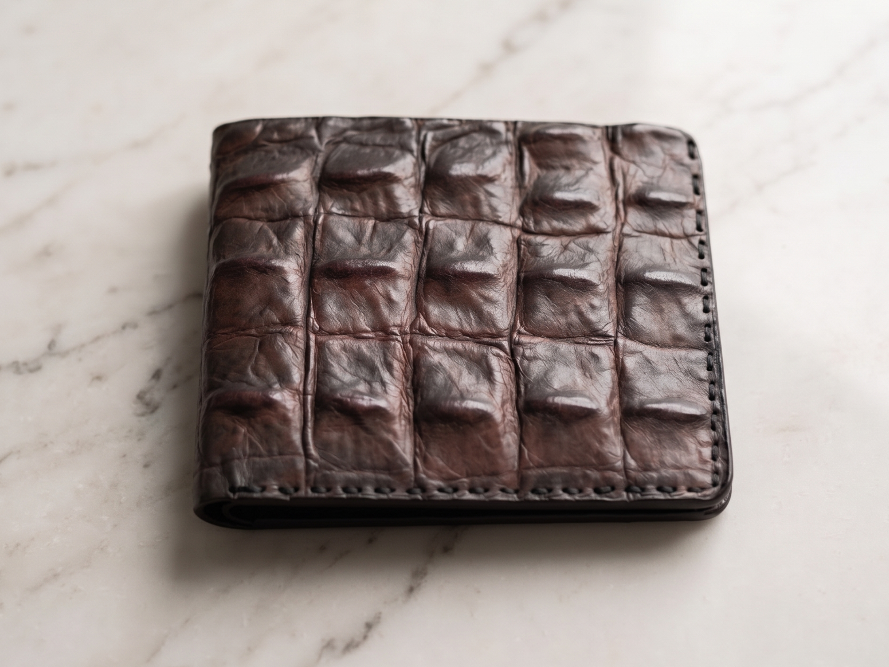 Personalized handmade leather wallets for men's crocodile leather wallets bifold slim card holder exotic wallets birthday gifts for him