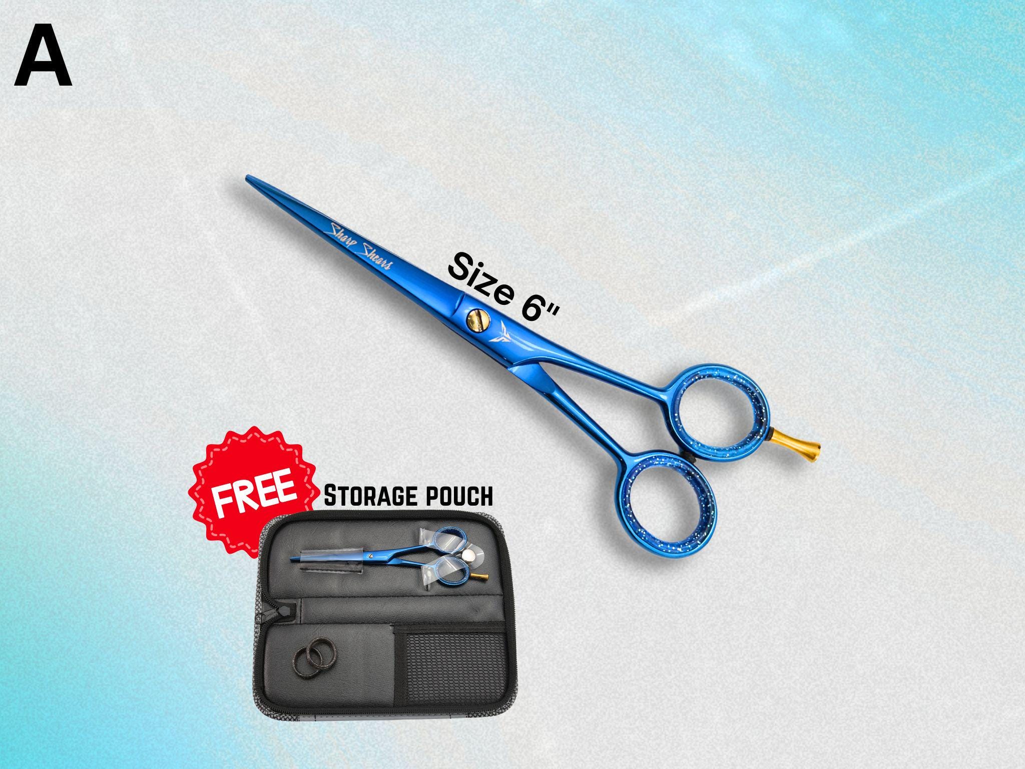 Japanese Steel Hairdressing Scissors: Barber/Stylist Shears + Pouch