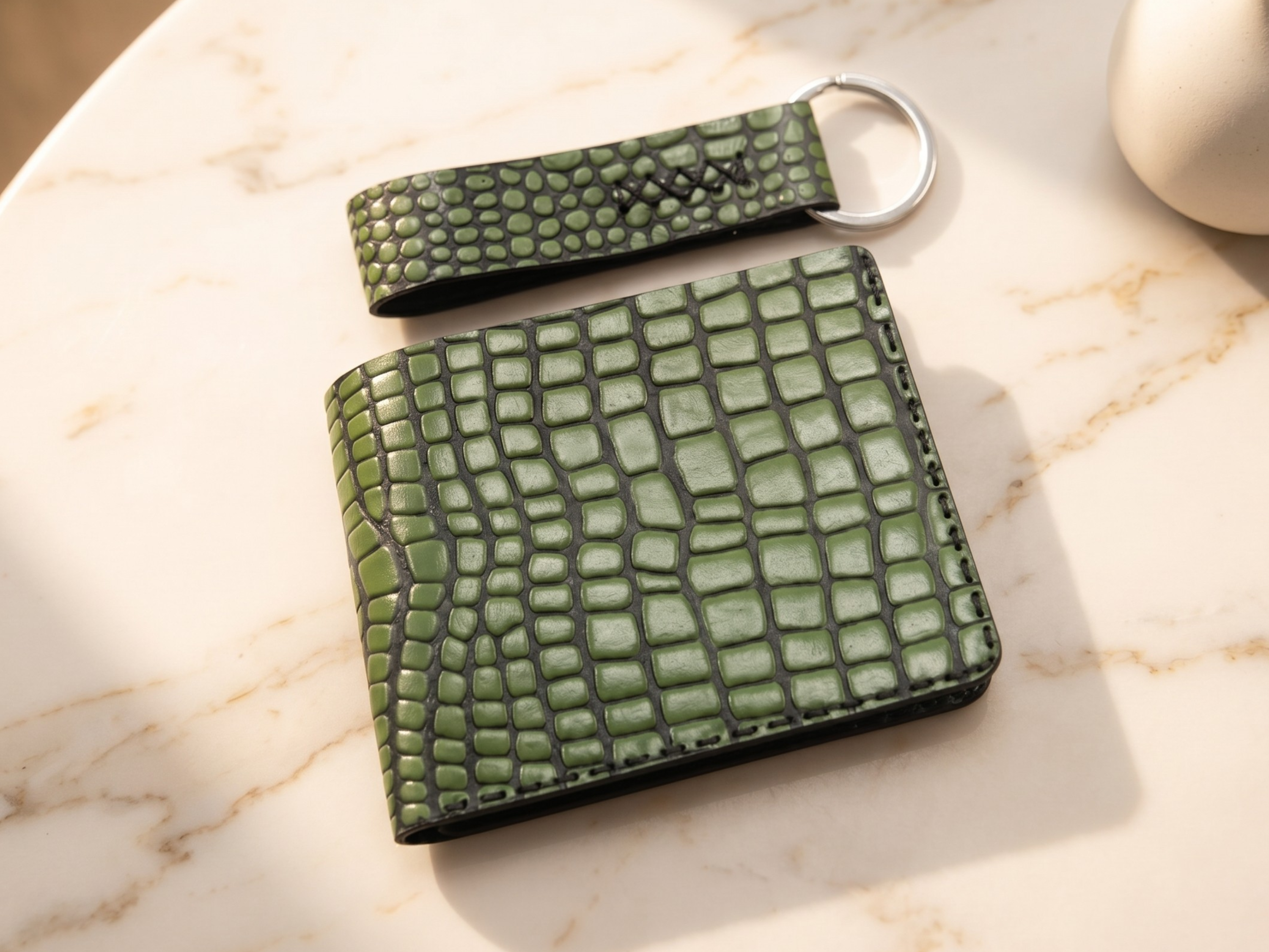 Engraved premium handmade crocodile leather wallets with bifold card holder exotic wallets dad gifts for him