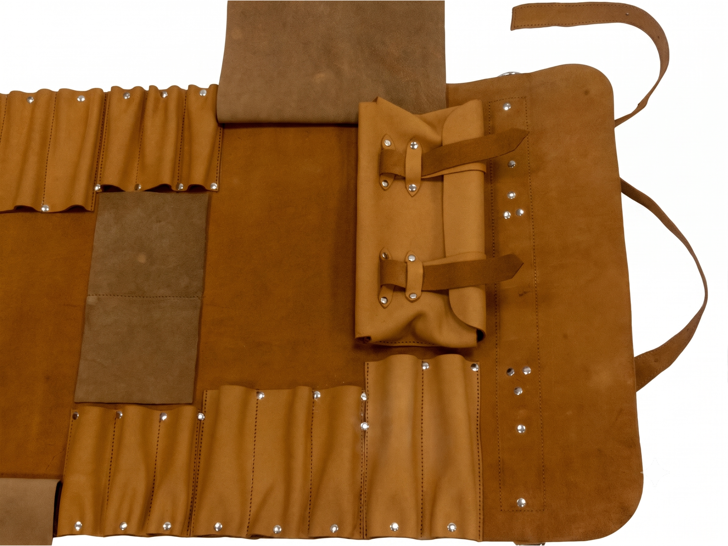Premium real leather chef knife roll 16 slots of portable wrap holder knife travel and storage bag kitchenware birthday gifts for him
