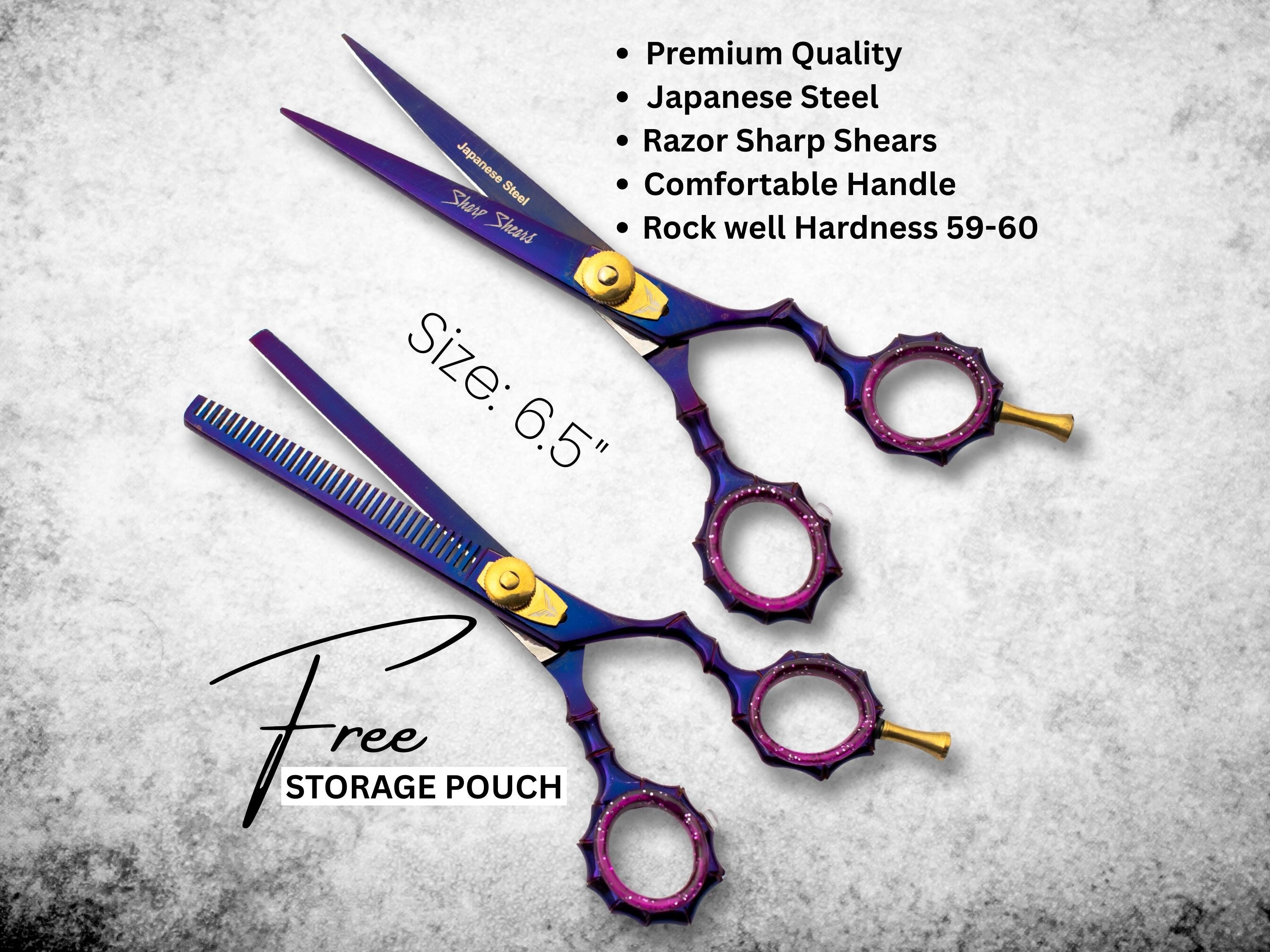 Japanese Steel Barber Scissor Set: Hair Cutting & Thinning Shears