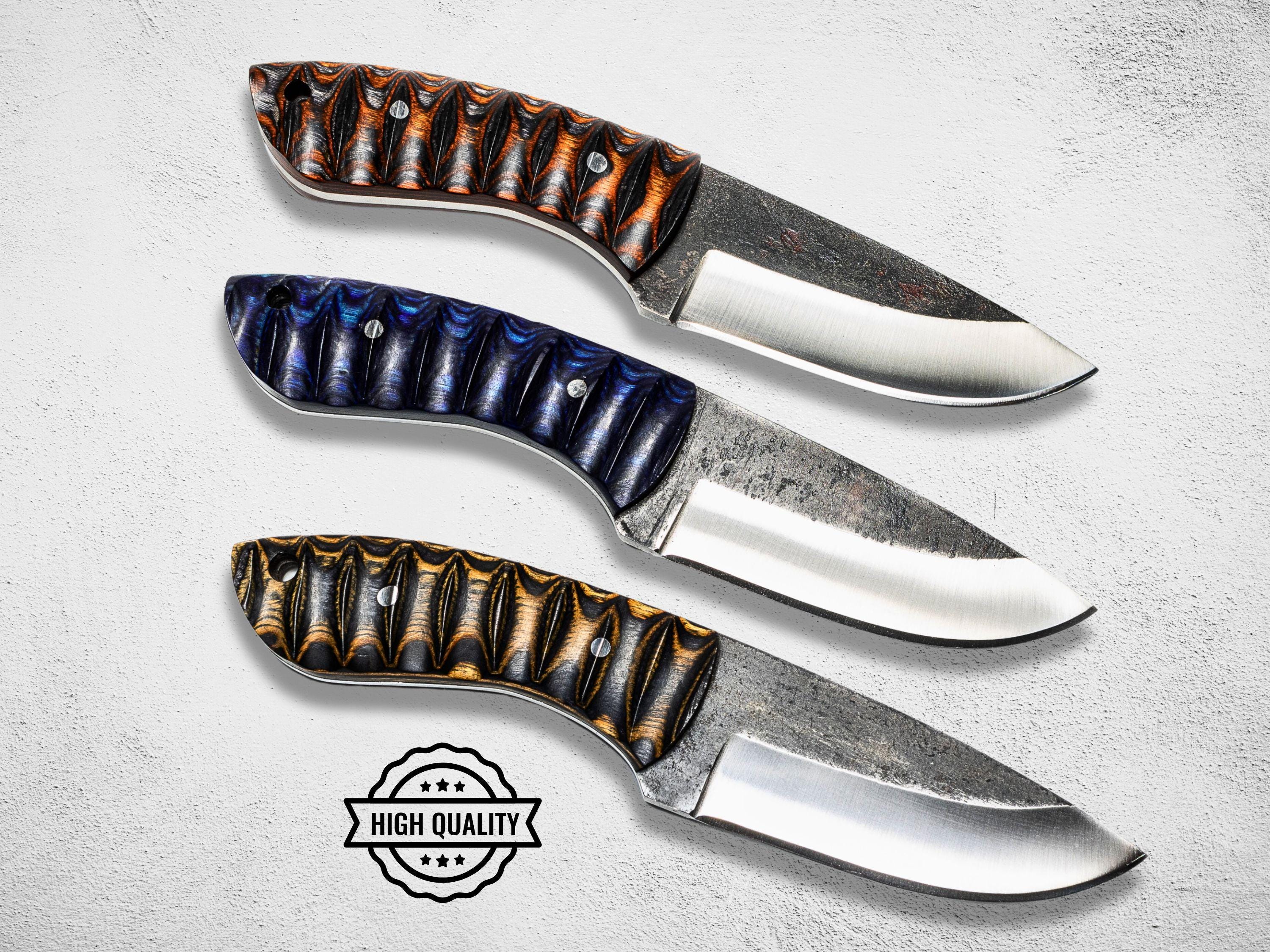 Handmade Stainless Steel Hunting Knife: 4-Inch Blade, Free Leather Sheath