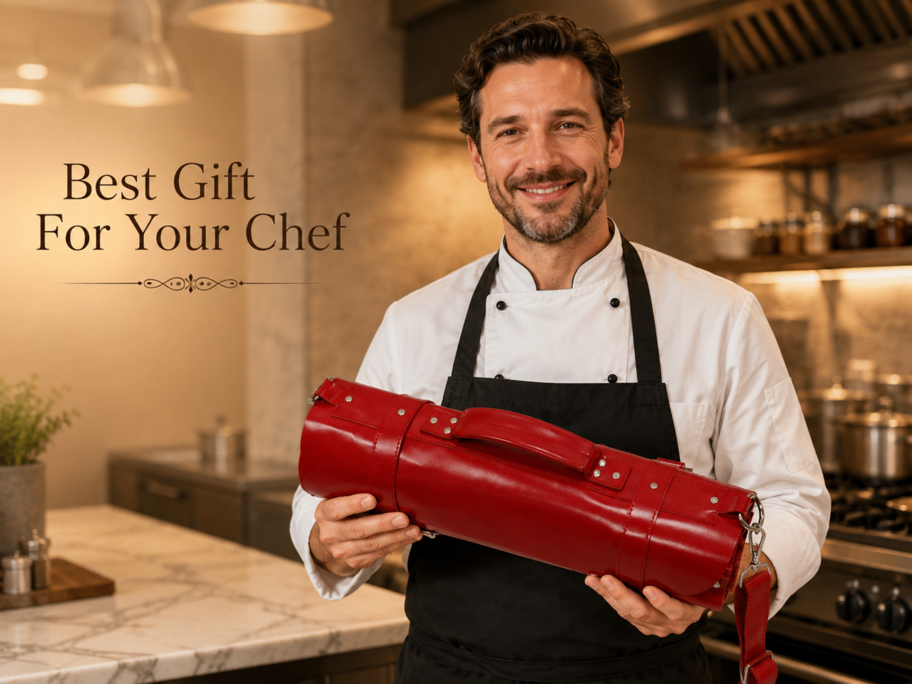 Genuine leather chef knife roll 16 slots of portable kitchen organizer knife travel and storage bag graduation gift gifts for him