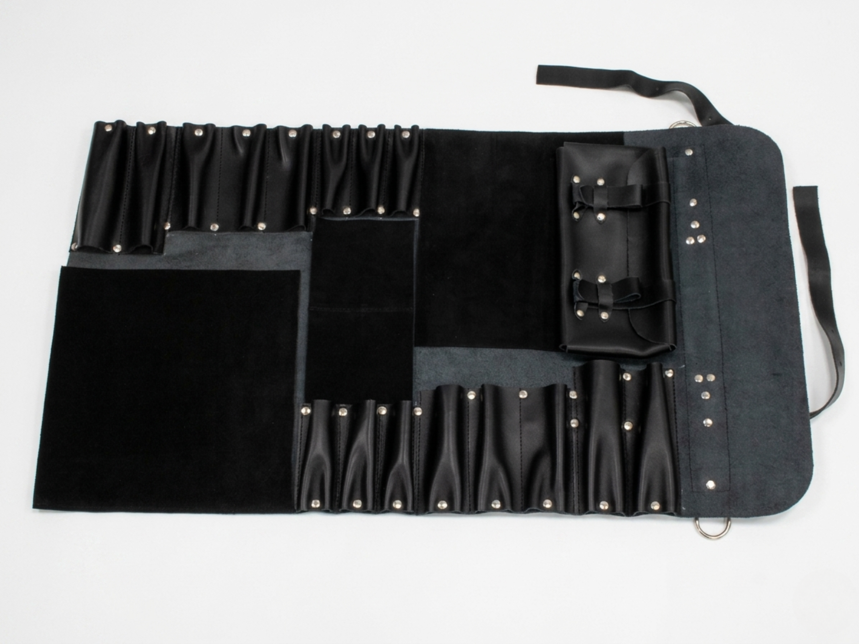 Premium genuine leather knife roll 16 slots of portable cutlery knife travel and storage bag wrap holder kitchenware birthday gifts for chef