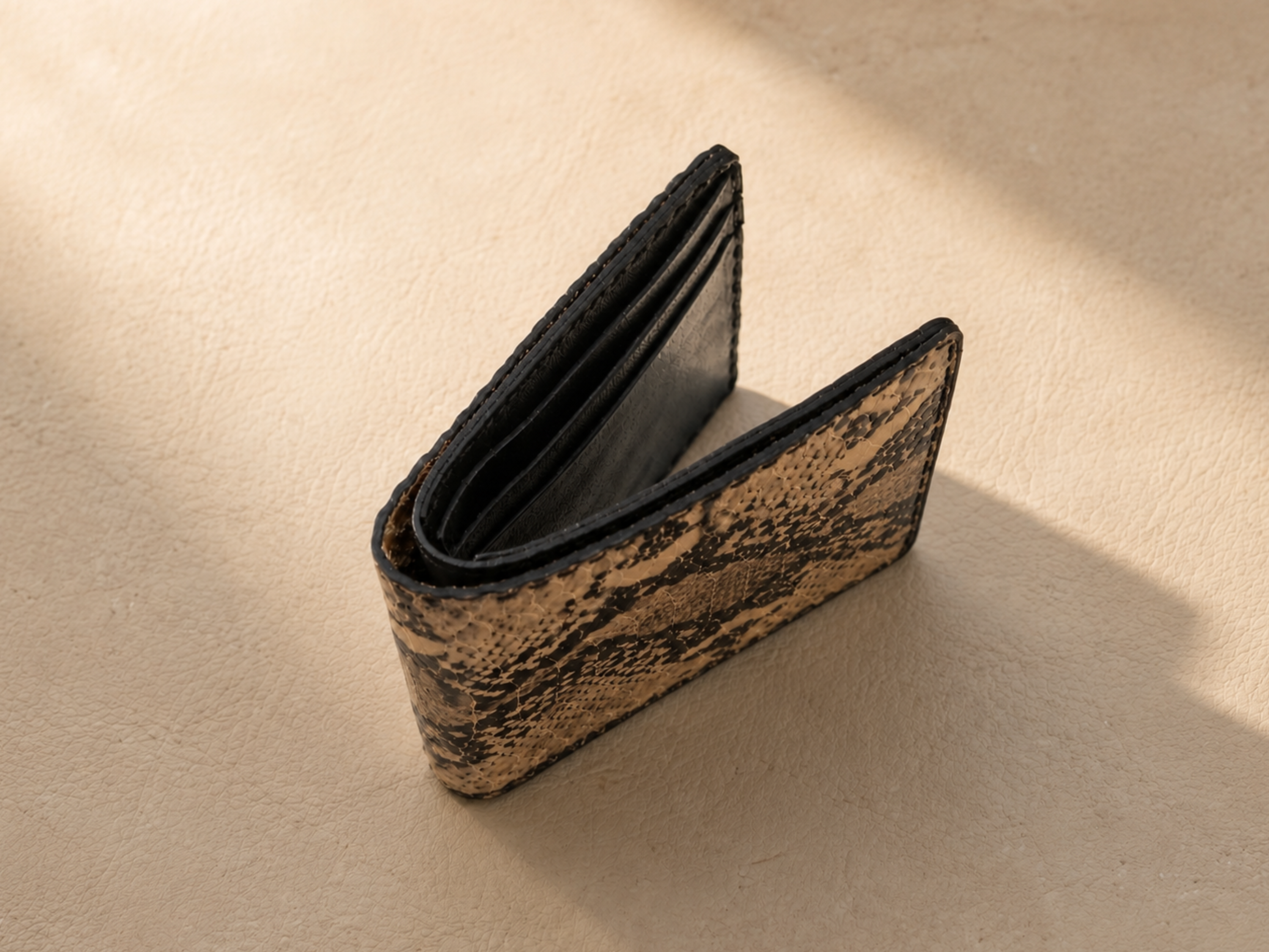 Luxury handmade exotic wallets snake leather wallet for mens best friend gift bifold slim card holder birthday gifts for him