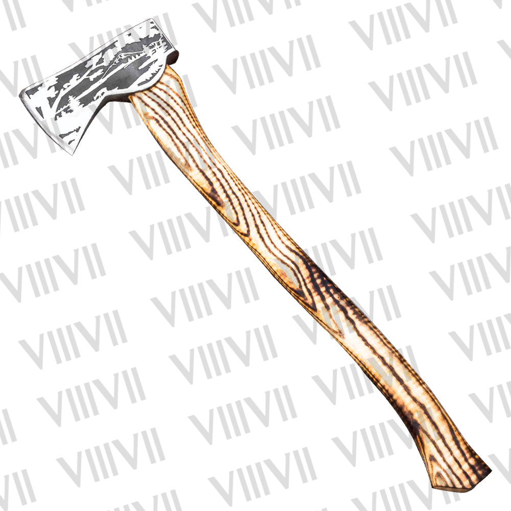 Custom Viking Axe with Etched Blade | Ash Wood Shaft | Personalized Norse Gift for Him