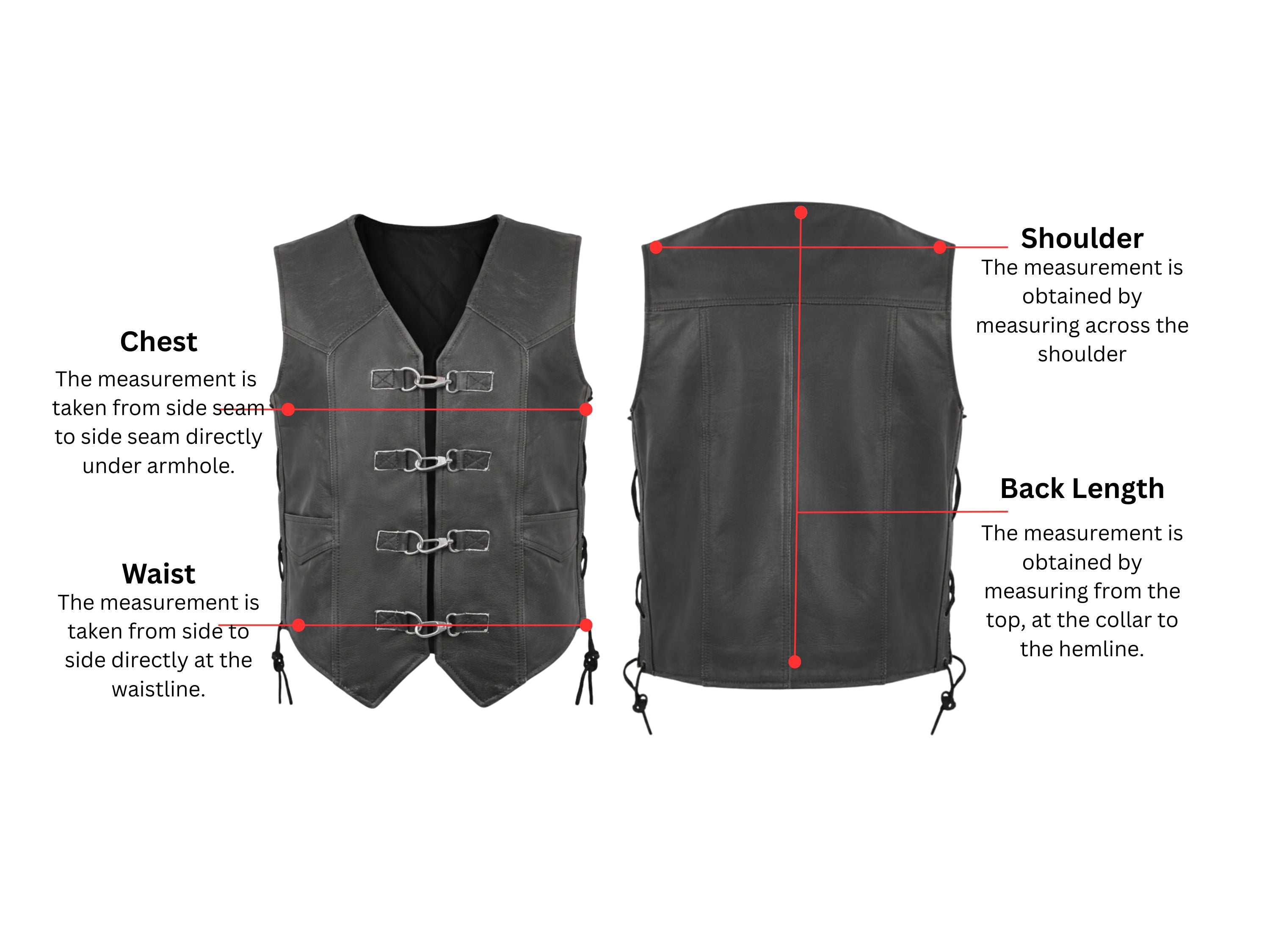 Outlaw Men's Denim style buffalo Leather vest with side laces