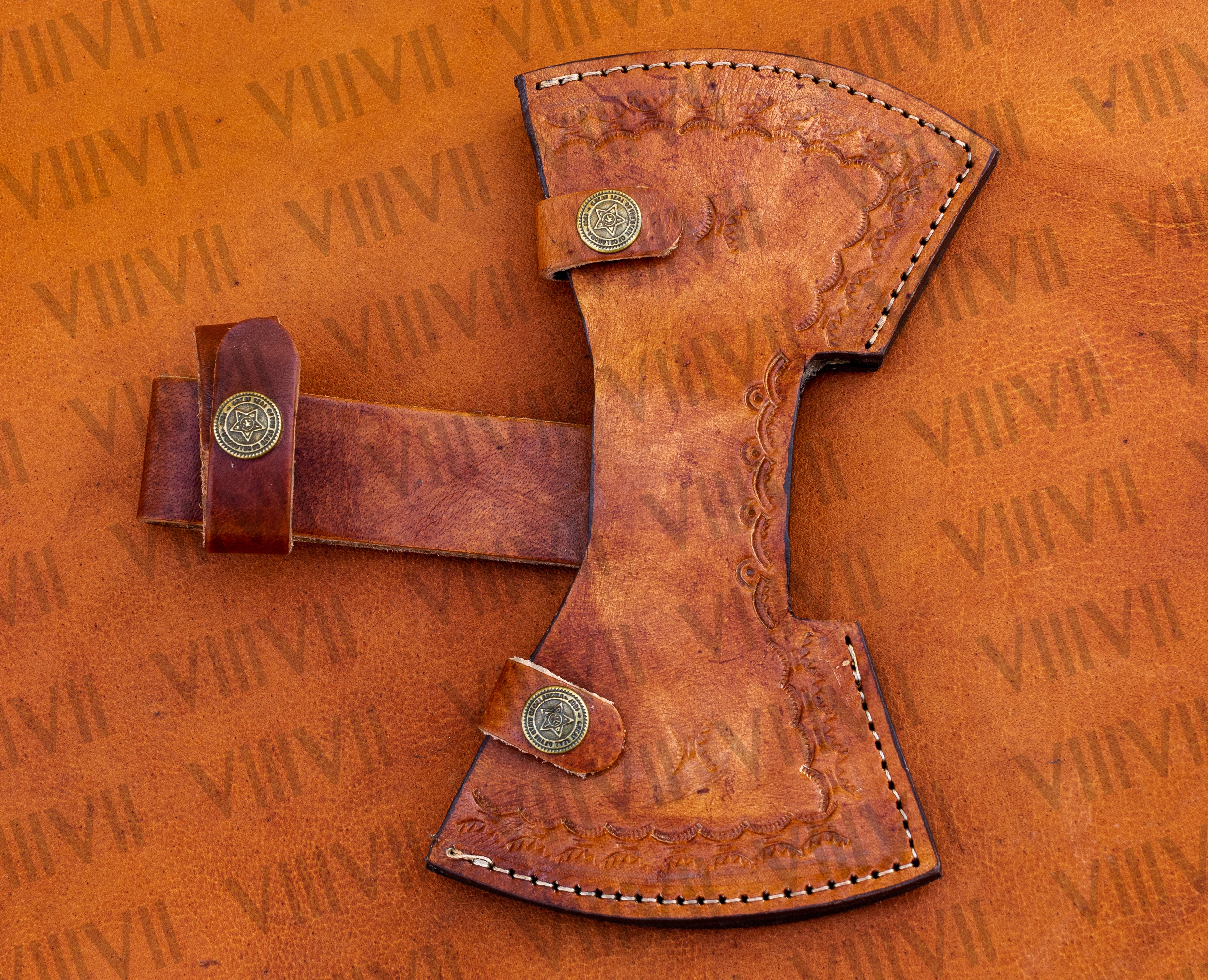 Handmade Damascus Steel Double Bit Axe with Rosewood Handle – Perfect for Outdoor Enthusiasts, Durable & Reliable