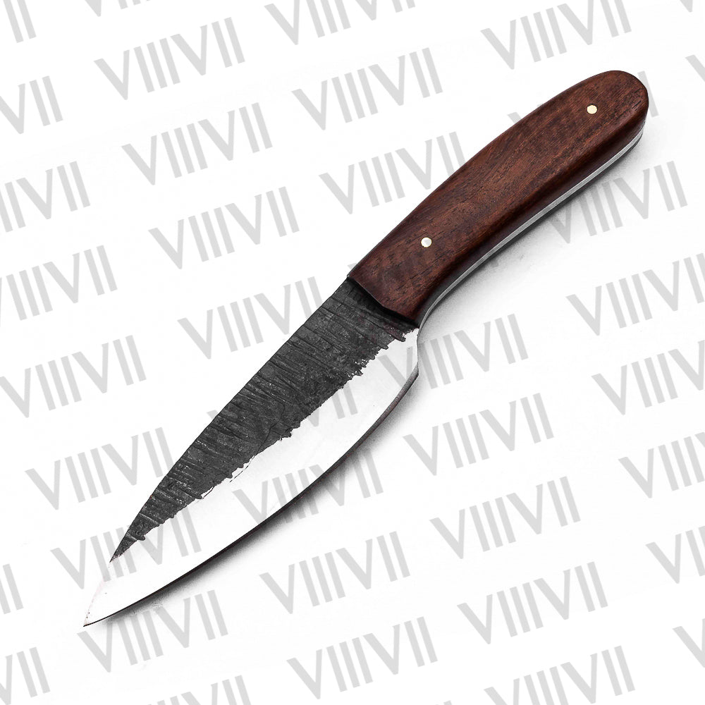 Forged Effect Hunting Knife – Rosewood Handle | Full Tang Outdoor Knife for Camping, Skinning & Gifting