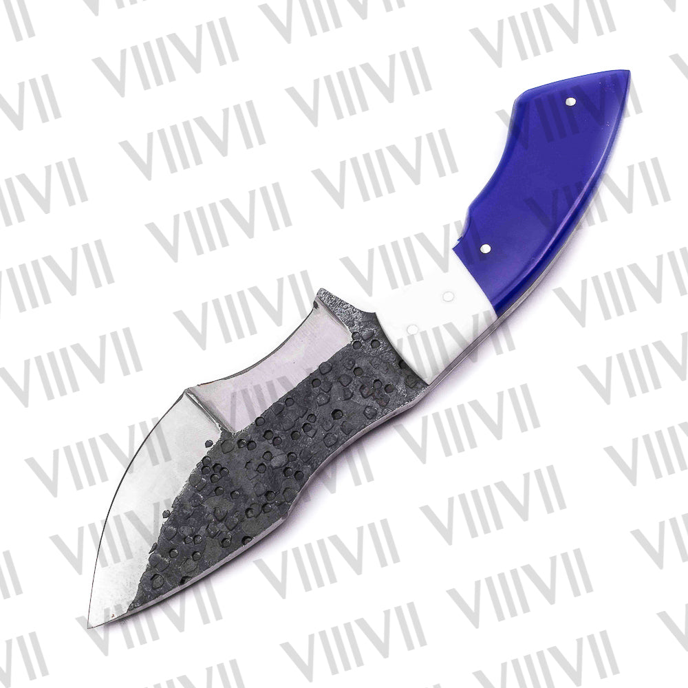 Handmade Hunting Knife – Purple Resin Handle & Forged Stainless Blade | Full Tang Outdoor Knife for Gifting, Skinning & Camping