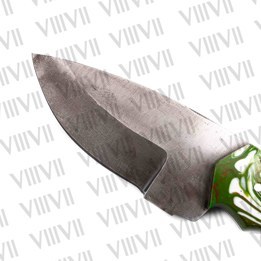 Stainless Steel Skinning Knife – Orange Resin Handle | Full Tang Handmade Knife for Hunting, Camping & Outdoor Gifts