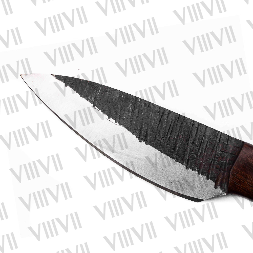 Forged Effect Hunting Knife – Rosewood Handle | Full Tang Outdoor Knife for Camping, Skinning & Gifting