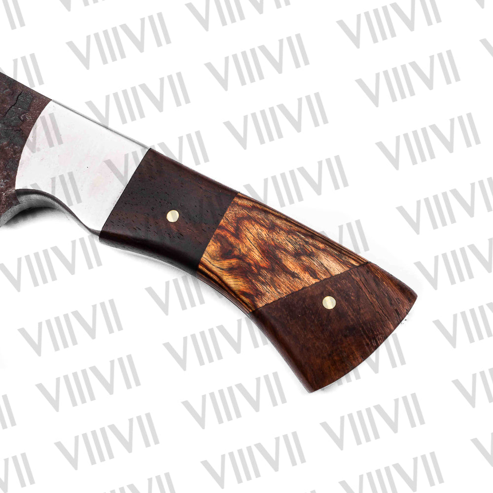 Handmade Stainless Steel Hunting Knife – Rosewood Handle & Forged Finish | Outdoor Skinning Knife & Gift for Him