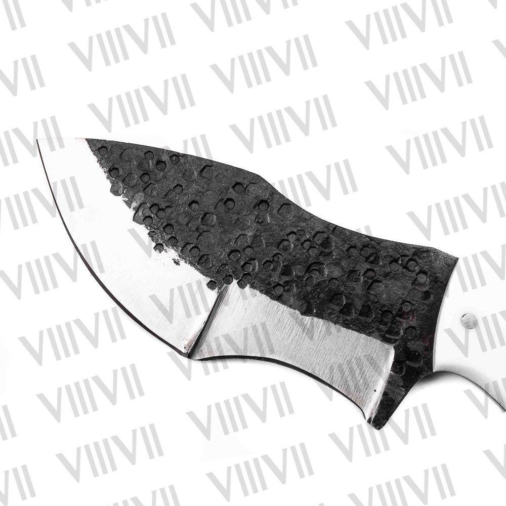 Handmade Hunting Knife – Purple Resin Handle & Forged Stainless Blade | Full Tang Outdoor Knife for Gifting, Skinning & Camping