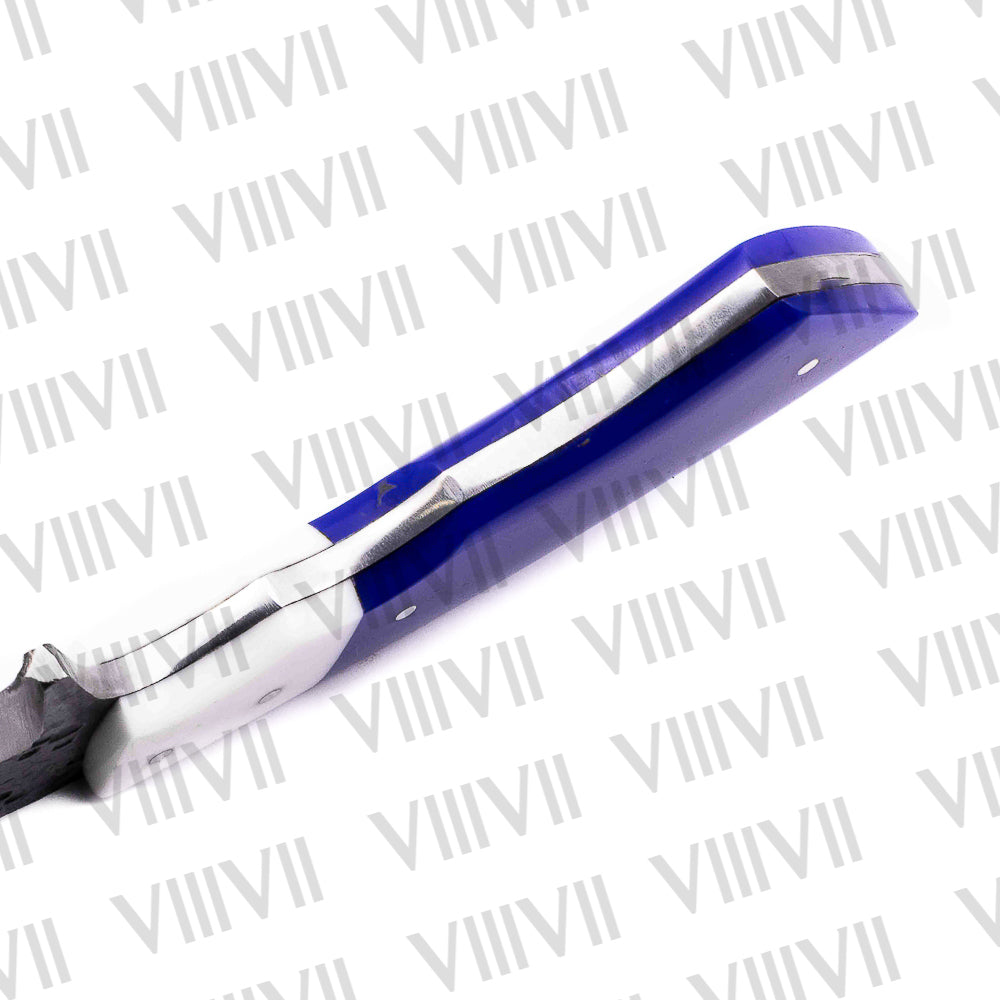 Handmade Hunting Knife – Purple Resin Handle & Forged Stainless Blade | Full Tang Outdoor Knife for Gifting, Skinning & Camping