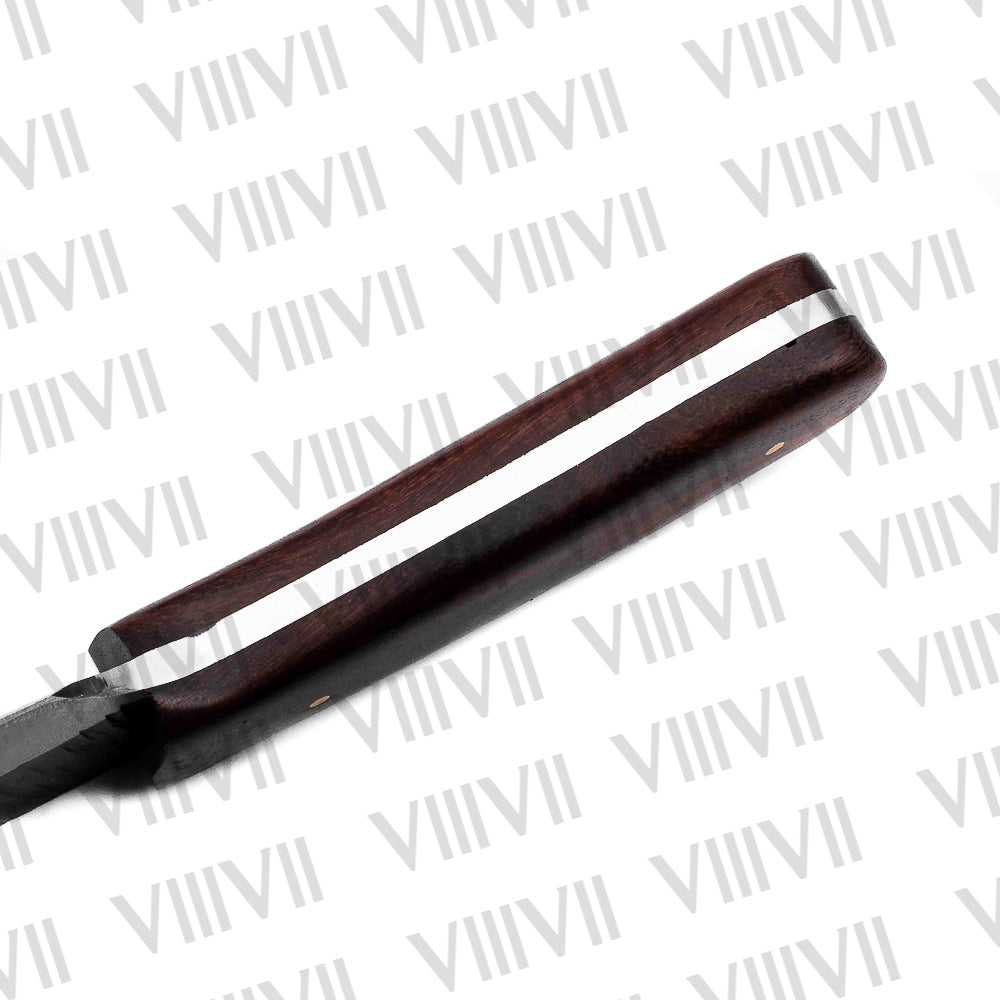 Forged Effect Hunting Knife – Rosewood Handle | Full Tang Outdoor Knife for Camping, Skinning & Gifting