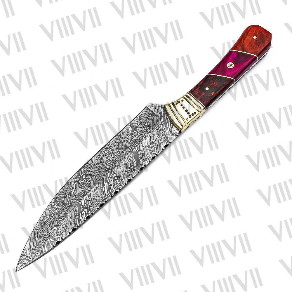 Professional Chef Knife in Damascus Steel with Stainless Steel Handle – Precision Cutting Tool