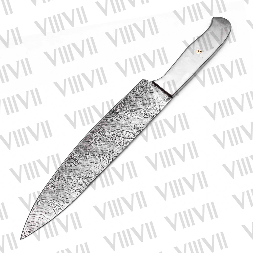 Professional Chef Knife in Damascus Steel with Stainless Steel Handle – Precision Cutting Tool