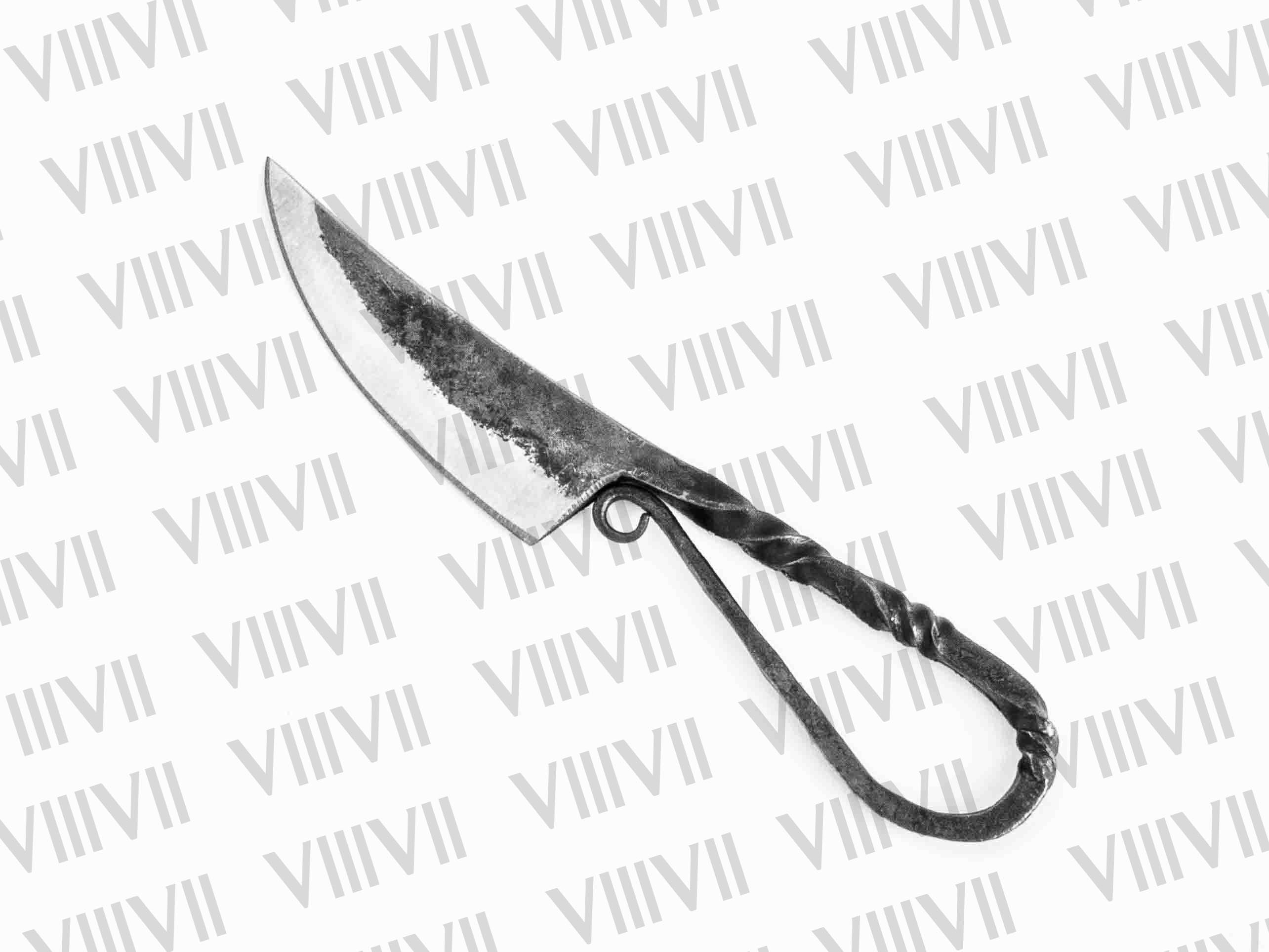 Viking Cutlery set Double twist handle Forged effect finish