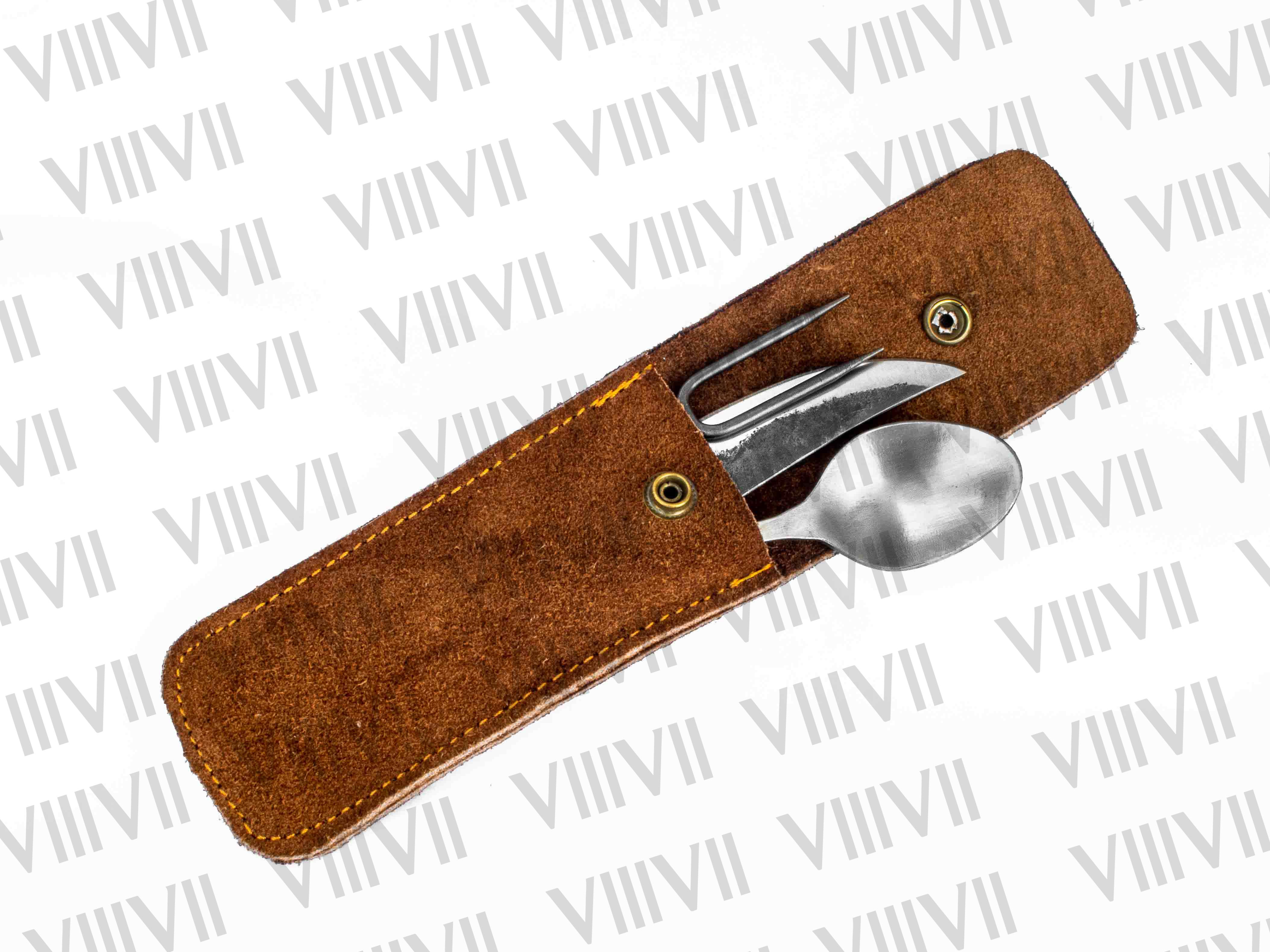 Viking Cutlery set Double twist handle Forged effect finish