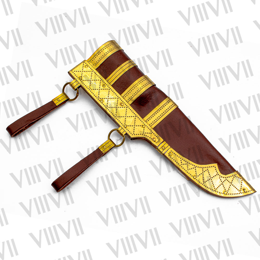 Viking Knife with Damascus Steel Blade | Bone & Wood Handle | Hand Engraved Norse Pattern