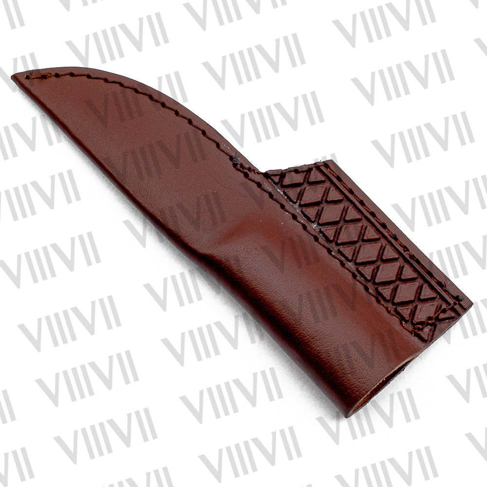 Viking Reenactment Knife with Hand-Carved Rosewood Handle | LARP & Renaissance Leather Sheath Knife