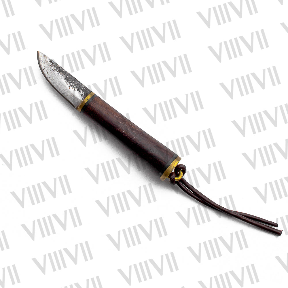 Fibula Norse Viking Knife with Brass-Decorated Leather Sheath | Historical Reenactment & LARP Ready