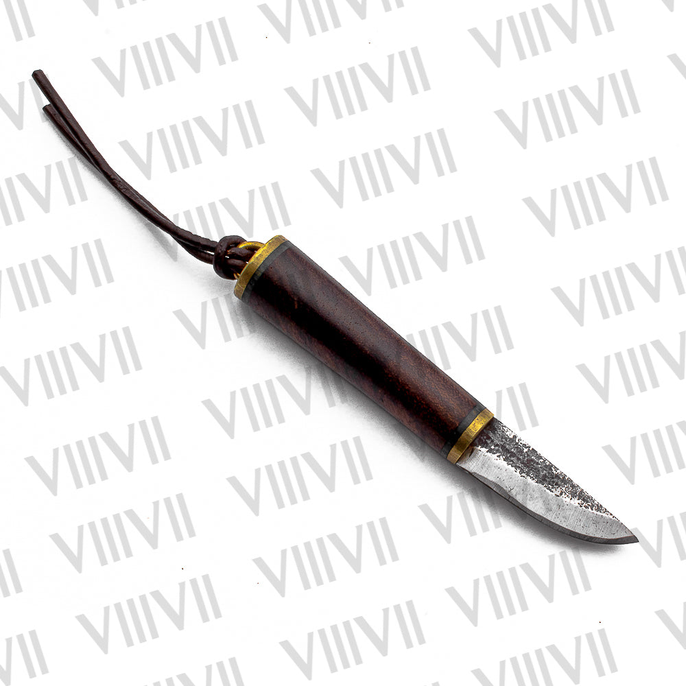 Fibula Norse Viking Knife with Brass-Decorated Leather Sheath | Historical Reenactment & LARP Ready