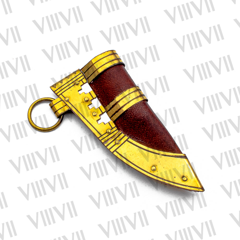 Fibula Norse Viking Knife with Brass-Decorated Leather Sheath | Historical Reenactment & LARP Ready