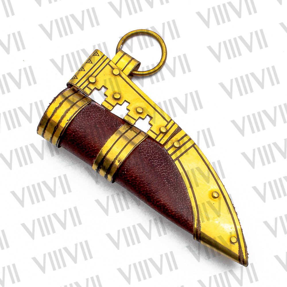 Fibula Norse Viking Knife with Brass-Decorated Leather Sheath | Historical Reenactment & LARP Ready