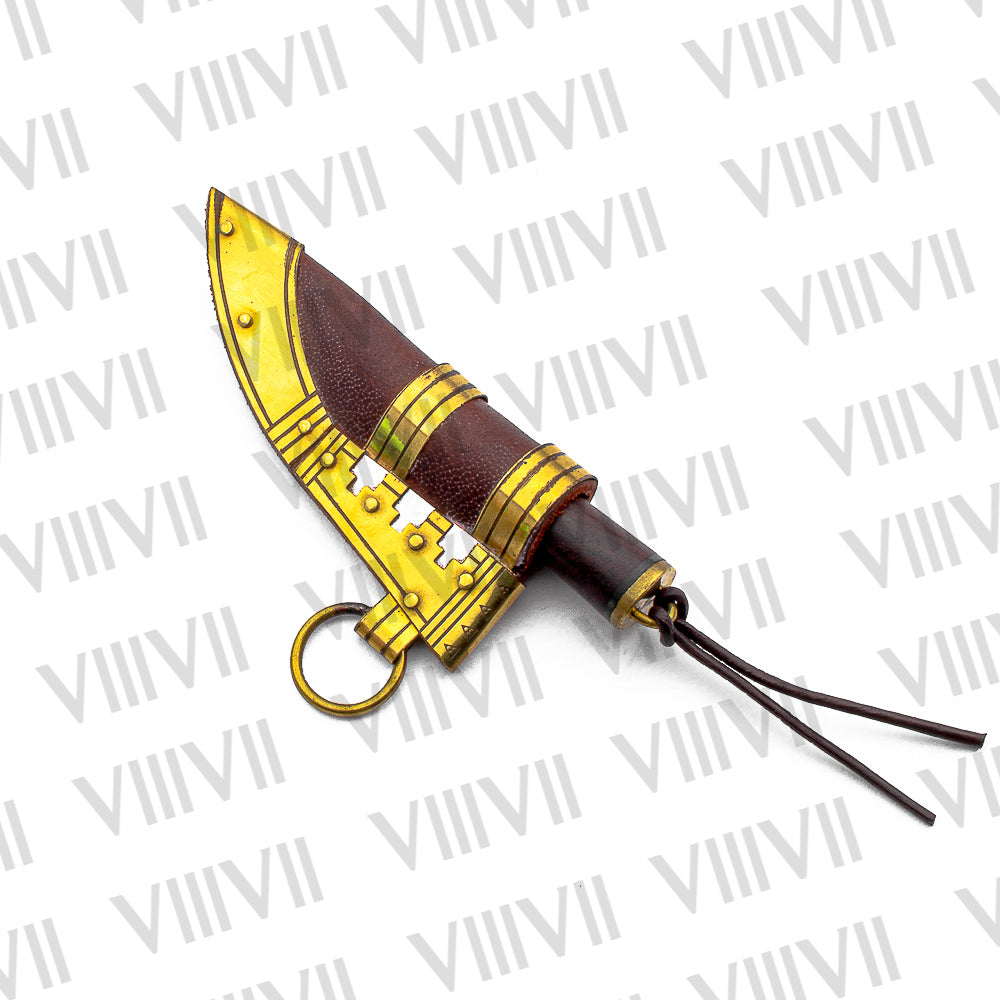 Fibula Norse Viking Knife with Brass-Decorated Leather Sheath | Historical Reenactment & LARP Ready