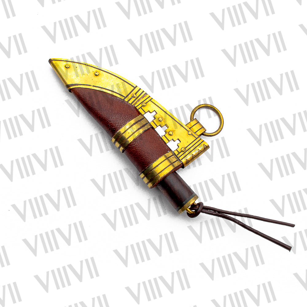 Fibula Norse Viking Knife with Brass-Decorated Leather Sheath | Historical Reenactment & LARP Ready