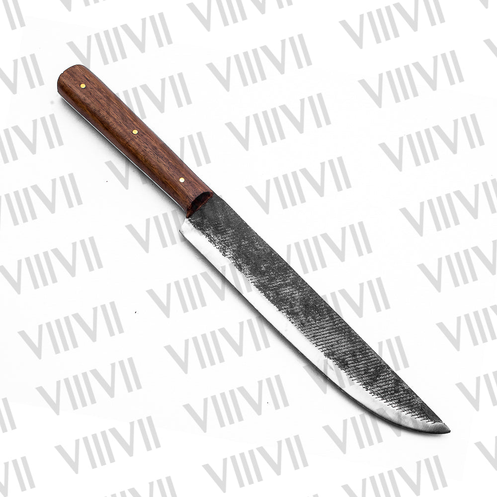 Medieval Chef Knife – File Steel Blade & Rosewood Handle | Rustic Gift for Him & Outdoor Cooking