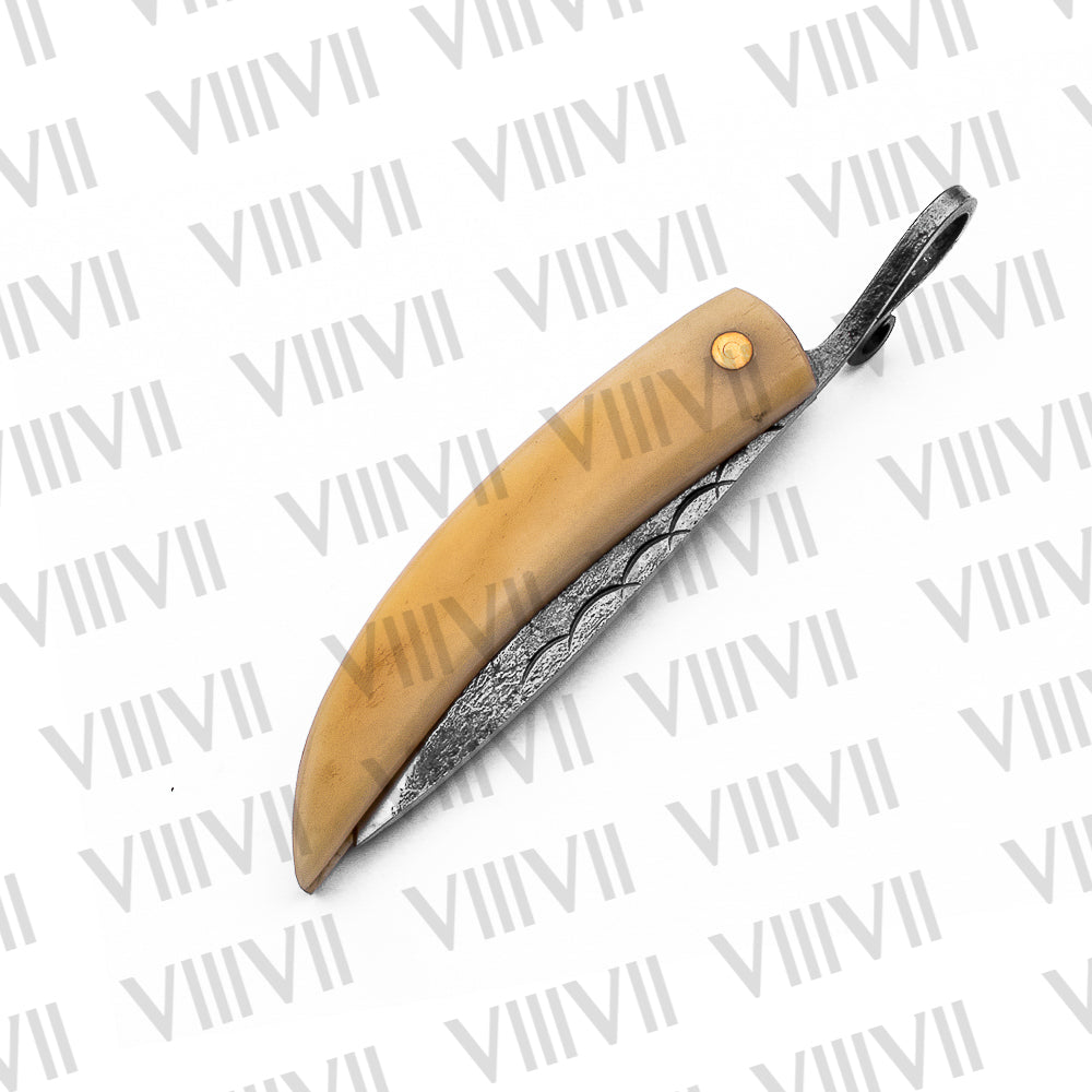 Hand Forged Viking Pocket Knife | Bone Handle Folding Blade | Norse EDC Gift for Him