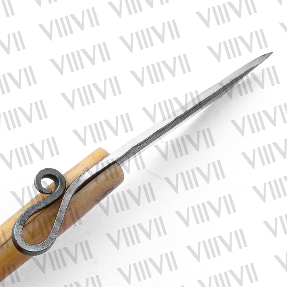 Hand Forged Viking Pocket Knife | Bone Handle Folding Blade | Norse EDC Gift for Him