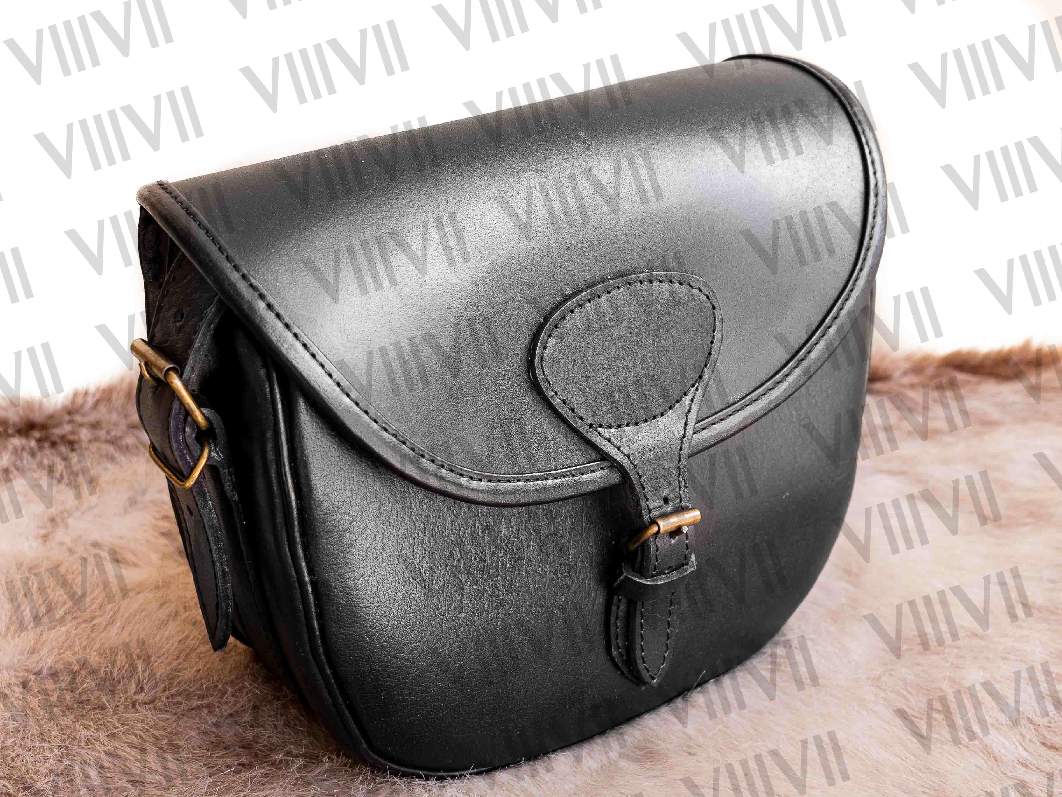 Black cartridges bag, Ammo bag for hunting, shotgun shell bag