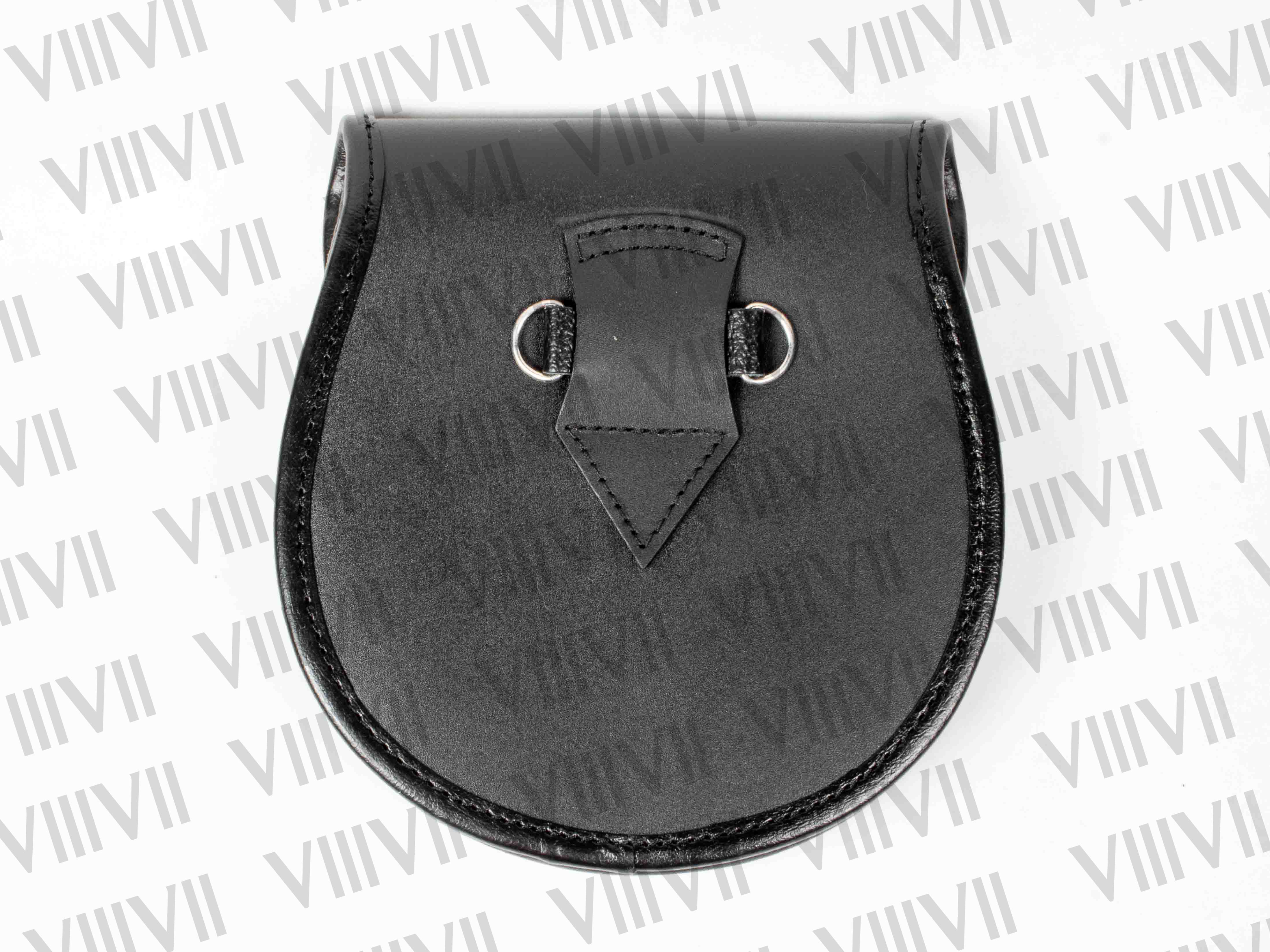 Scottish White Calf Skin and Leather Sporran with Elegant Embossed Celtic Design Handmade Highland Kilt Accessory for Events and Games