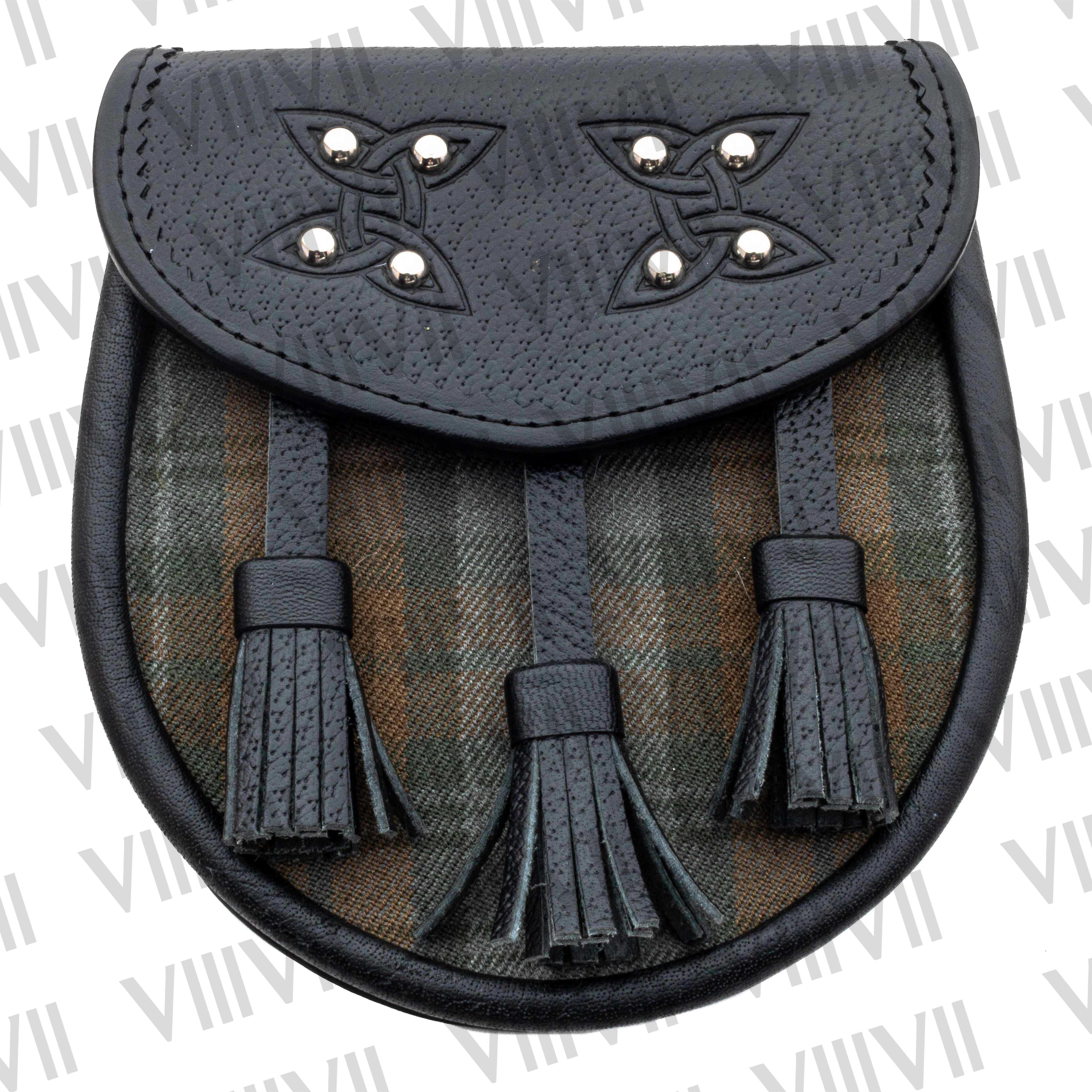 Scottish Clan Sporran Crafted from Genuine Leather and Tartan Traditional Highland Kilt Accessory for Games, Parades & Events