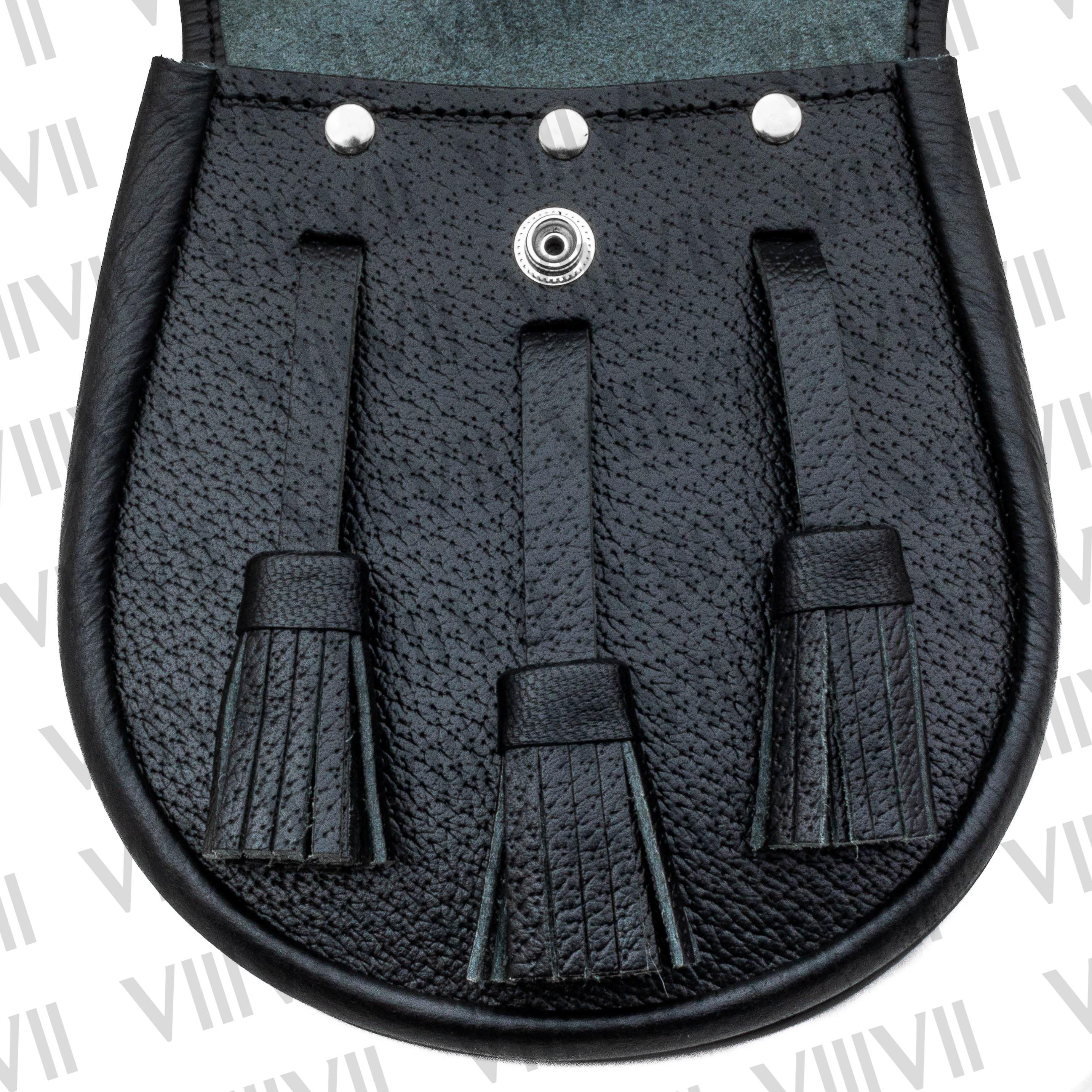 Sporran Handmade from Genuine Leather comes with Premium leather tassels.