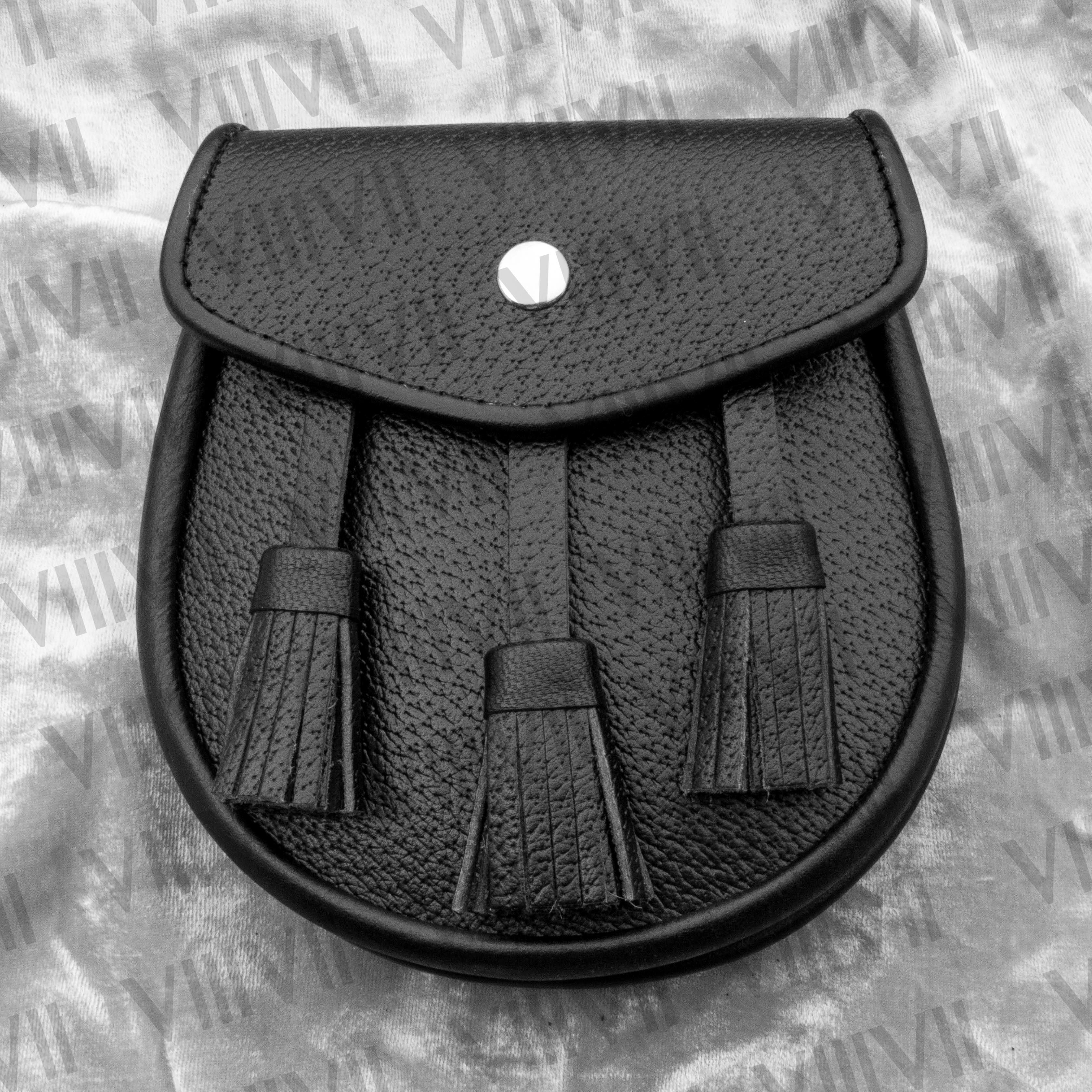 Sporran Handmade from Genuine Leather comes with Premium leather tassels.