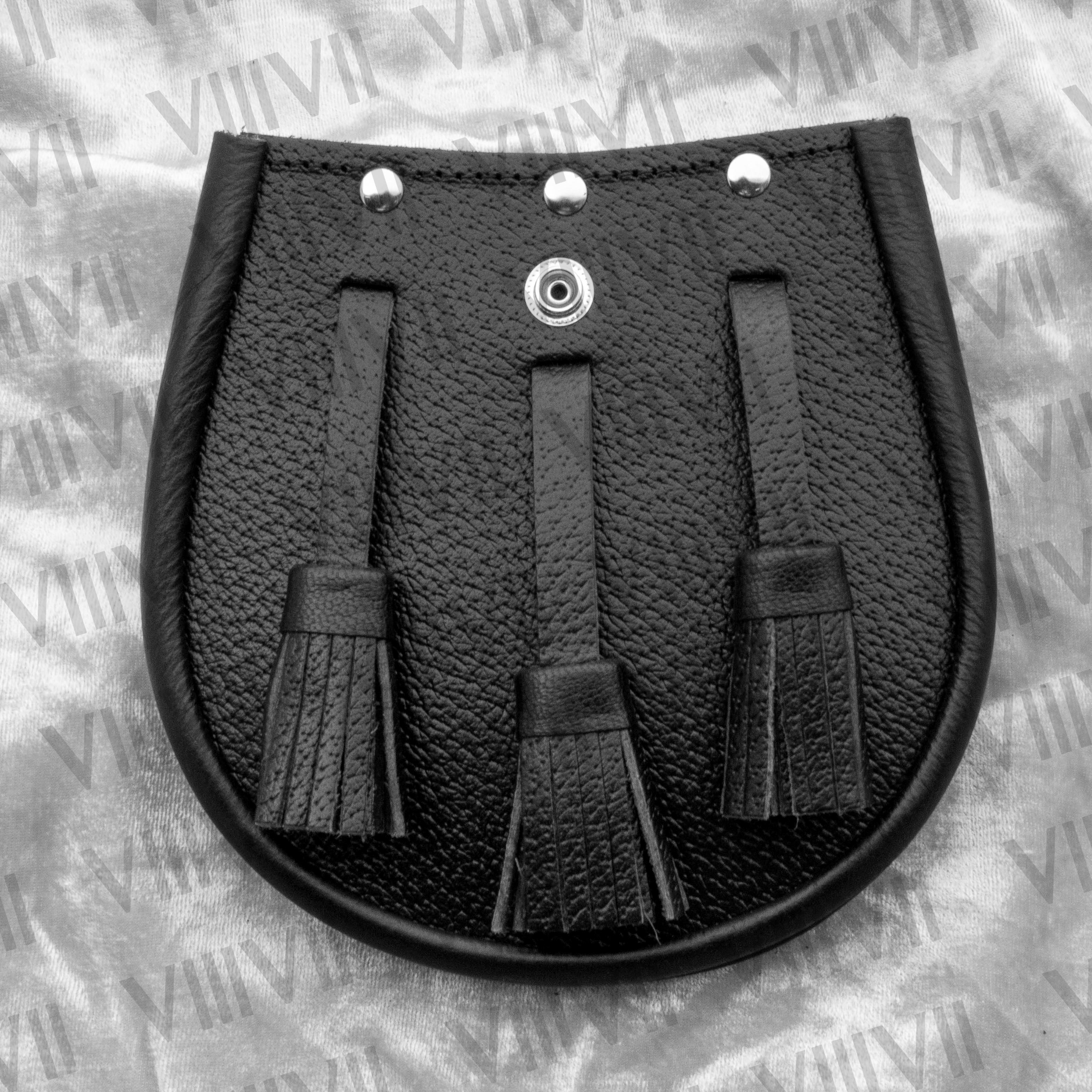 Sporran Handmade from Genuine Leather comes with Premium leather tassels.