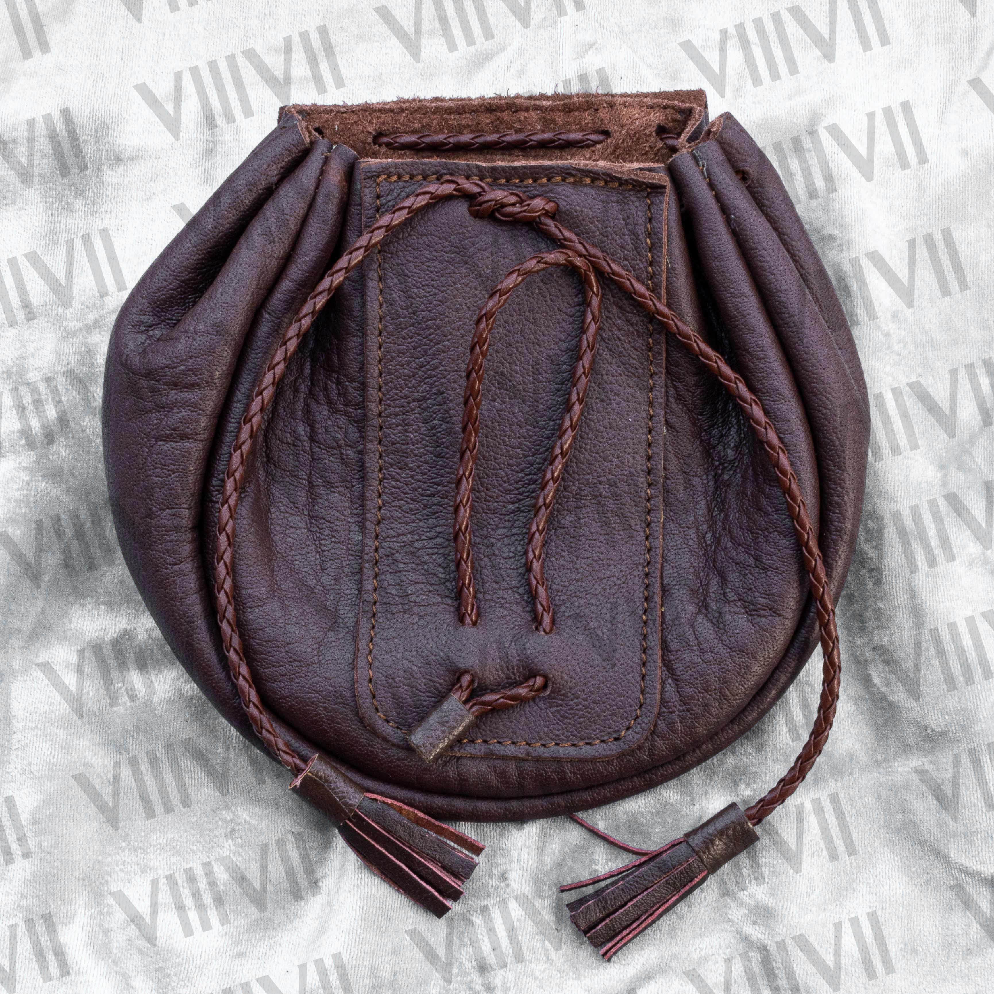 Brown Rob Roy Sporran Handmade Genuine Leather Highland Pouch for Kilt Outfit, Scottish Weddings, Games & Clan Events