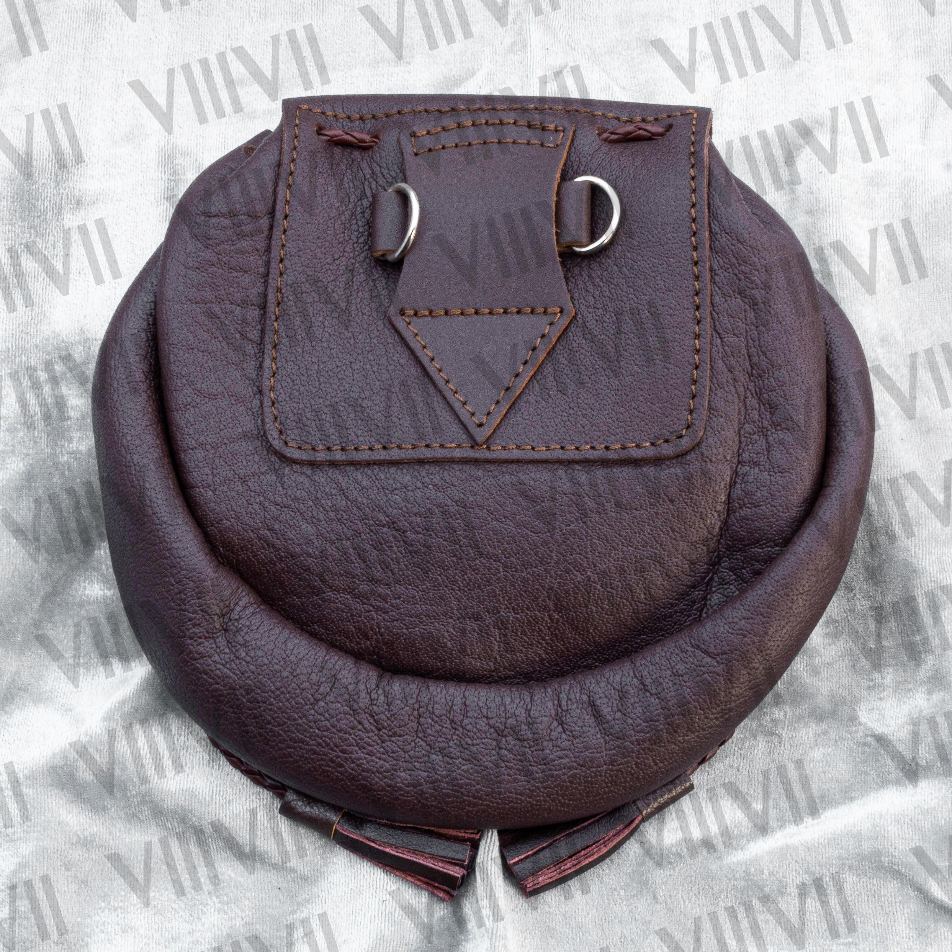 Brown Rob Roy Sporran Handmade Genuine Leather Highland Pouch for Kilt Outfit, Scottish Weddings, Games & Clan Events
