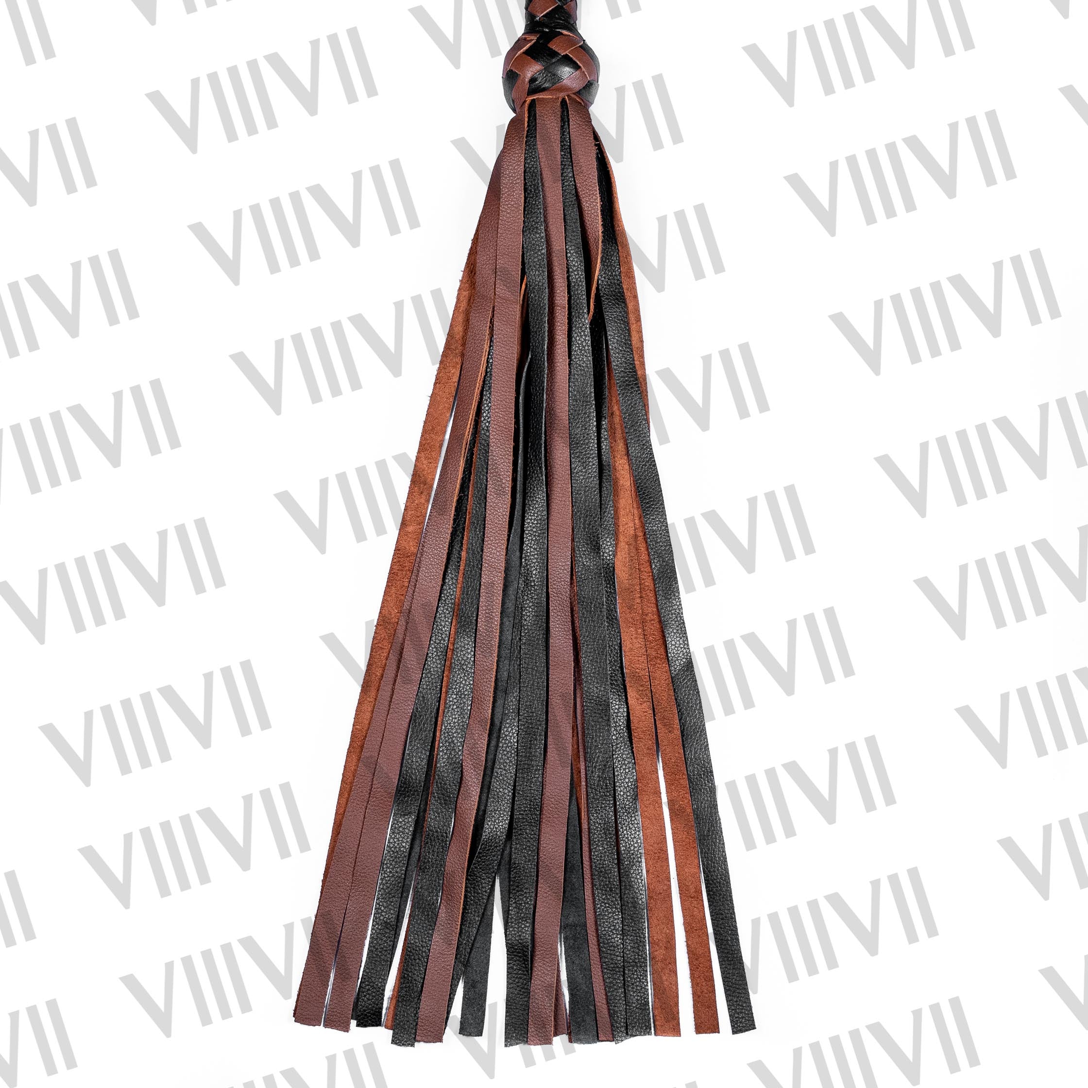 Real Cowhide Leather Flogger 25 Falls 18'' long BDSM Impact Whip, Thuddy Spanking Toy, Braided Handle Kink Gear, Handmade Discipline Tool