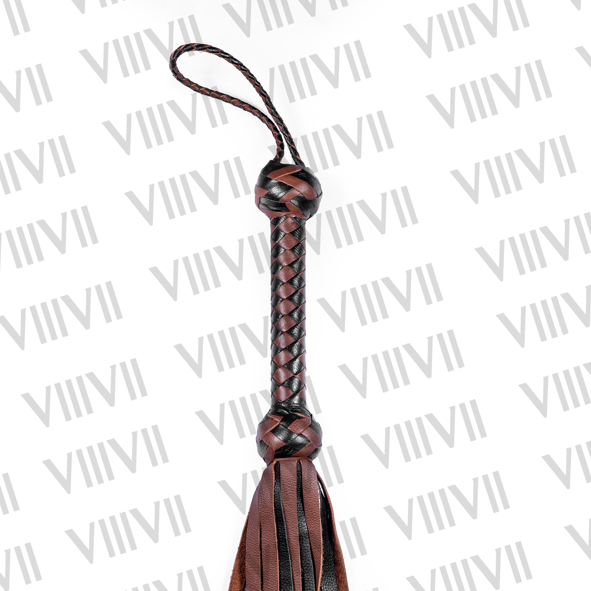 Real Cowhide Leather Flogger 25 Falls 18'' long BDSM Impact Whip, Thuddy Spanking Toy, Braided Handle Kink Gear, Handmade Discipline Tool