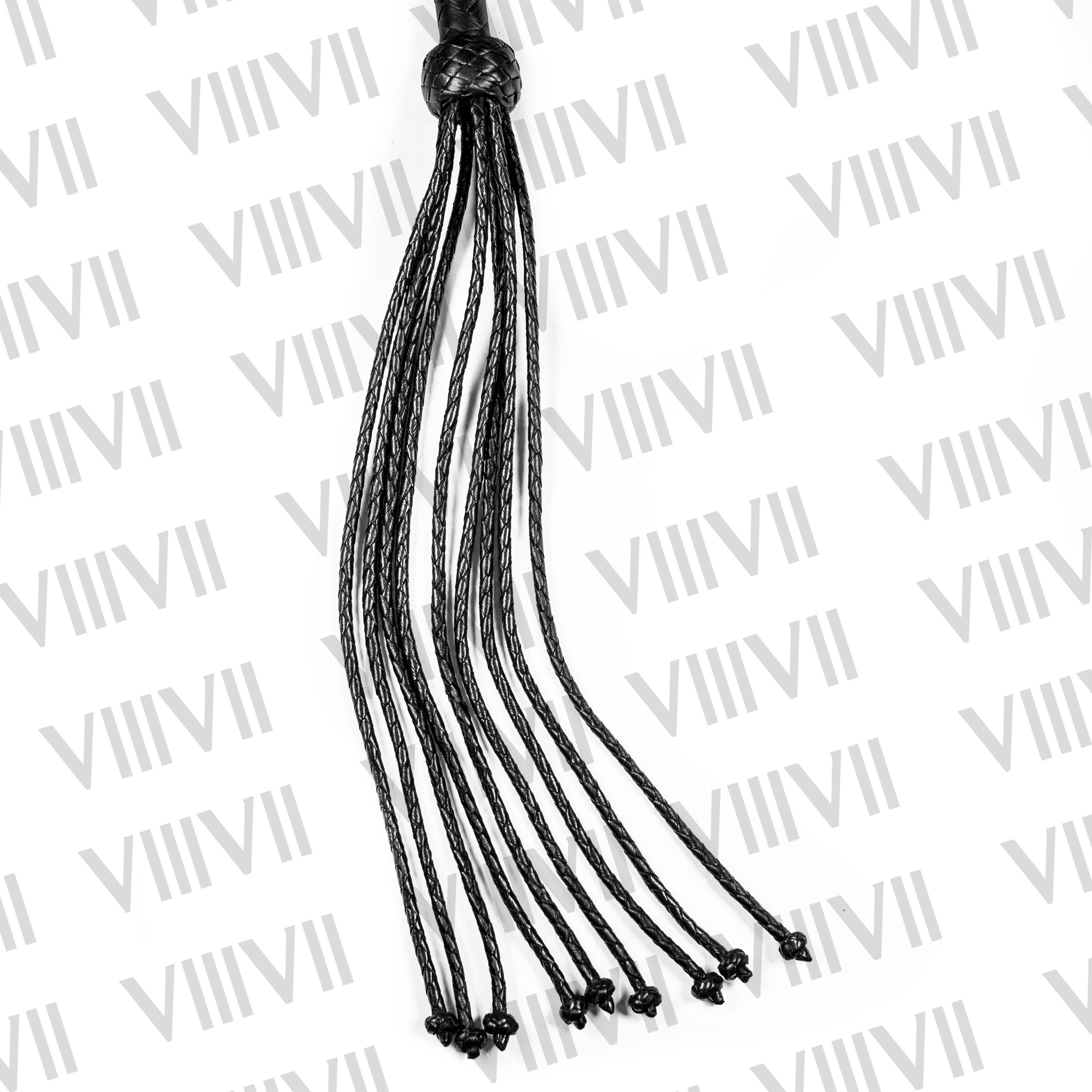 Genuine Cowhide Leather Flogger Cat O' Nine Braided knots Heavy Duty  BDSM Impact Toy in black