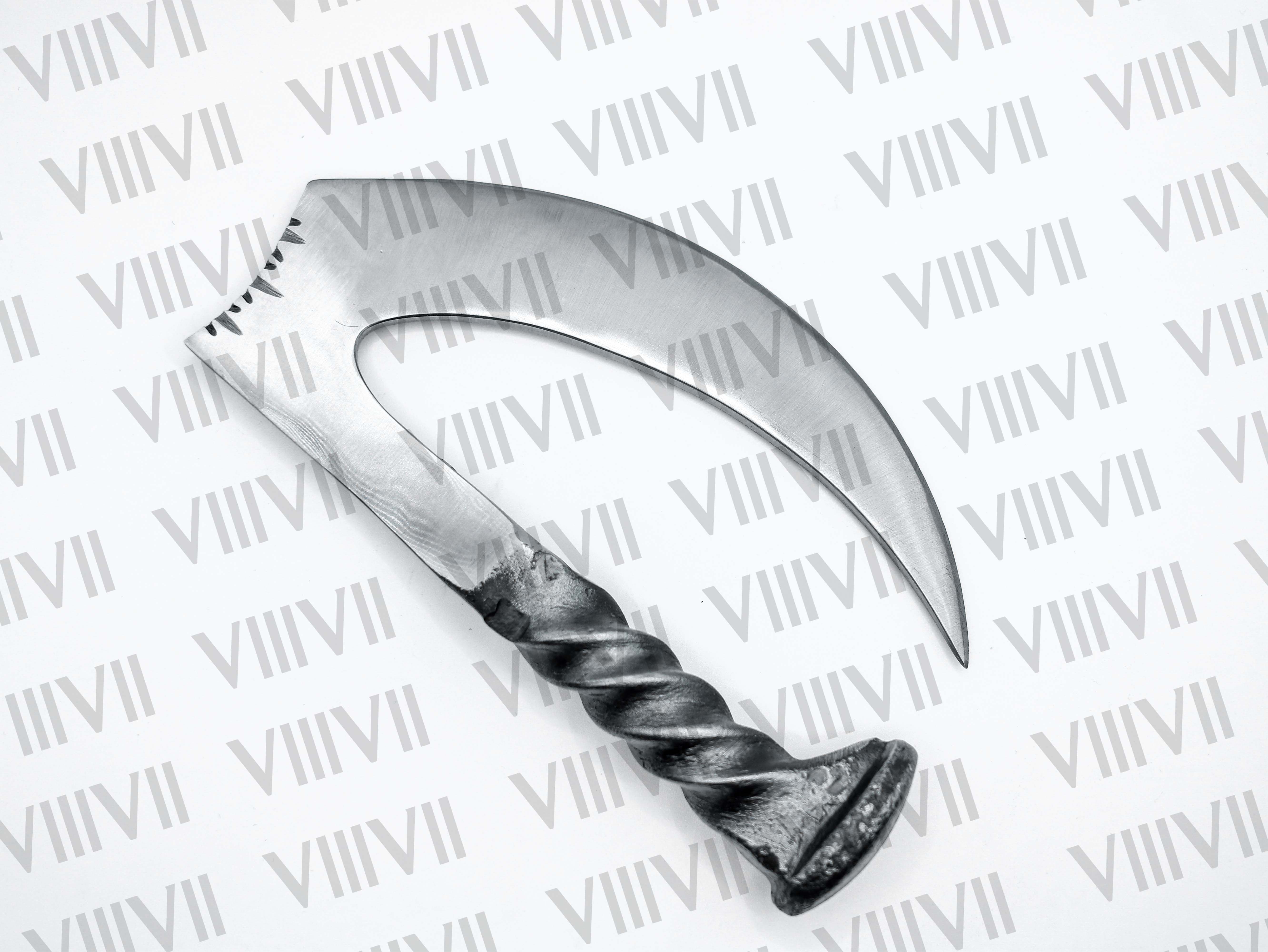 Rustic Railroad Spike Herb Chopper Handmade Kitchen Knife Chef Gift Forged Steel Blade Unique Cooking Tool